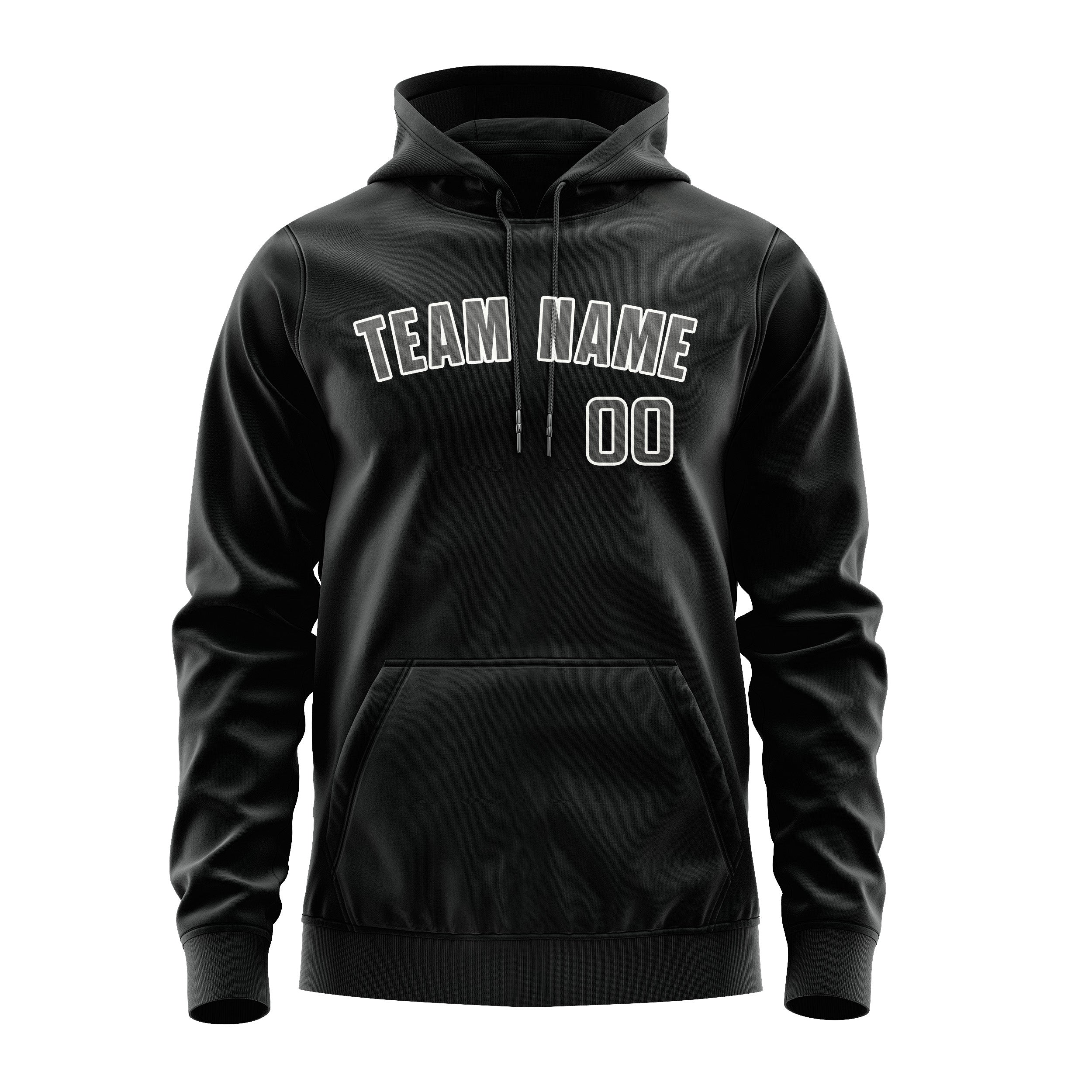 Custom Black Dark Grey Hoodie
