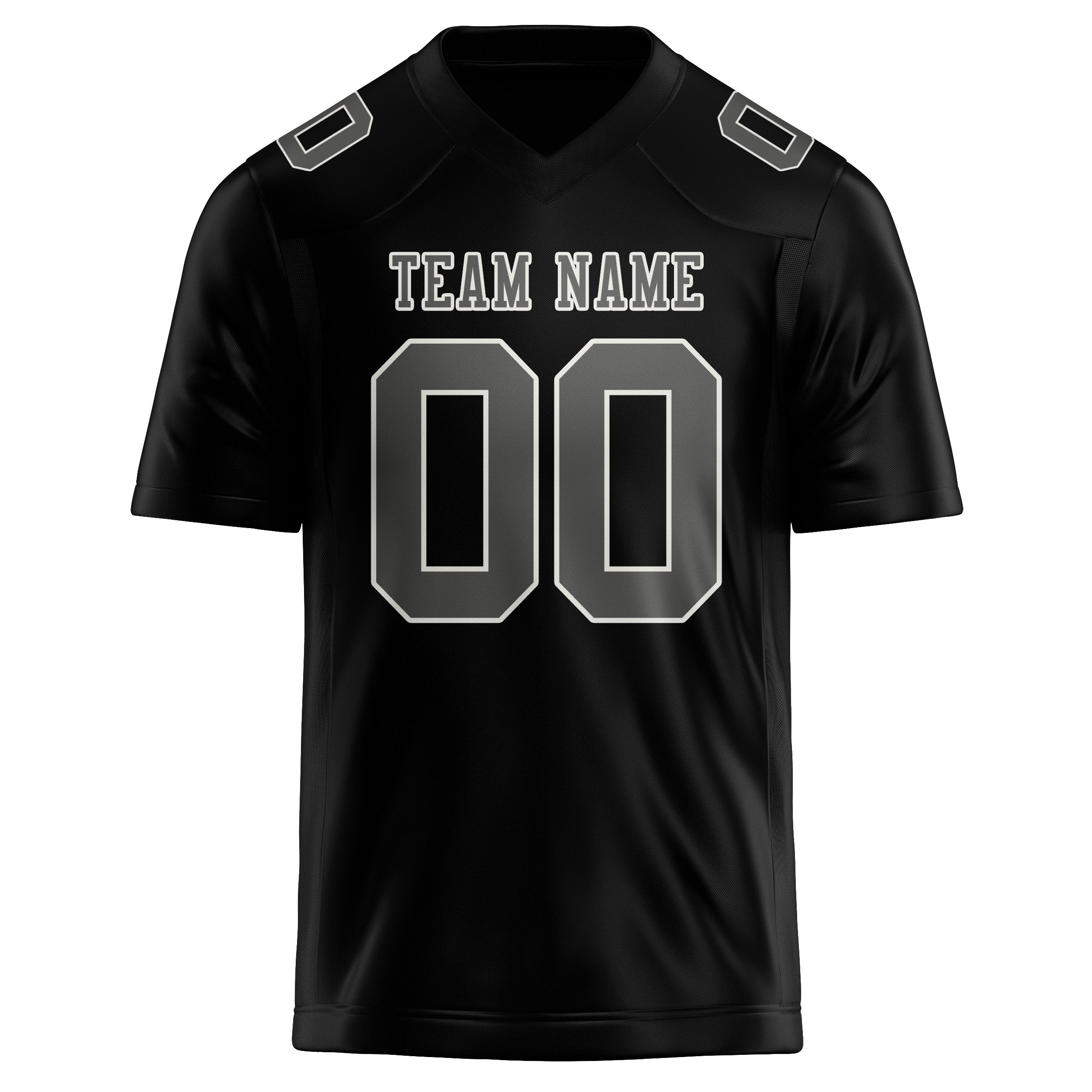 Custom Black Dark Grey Football Jersey
