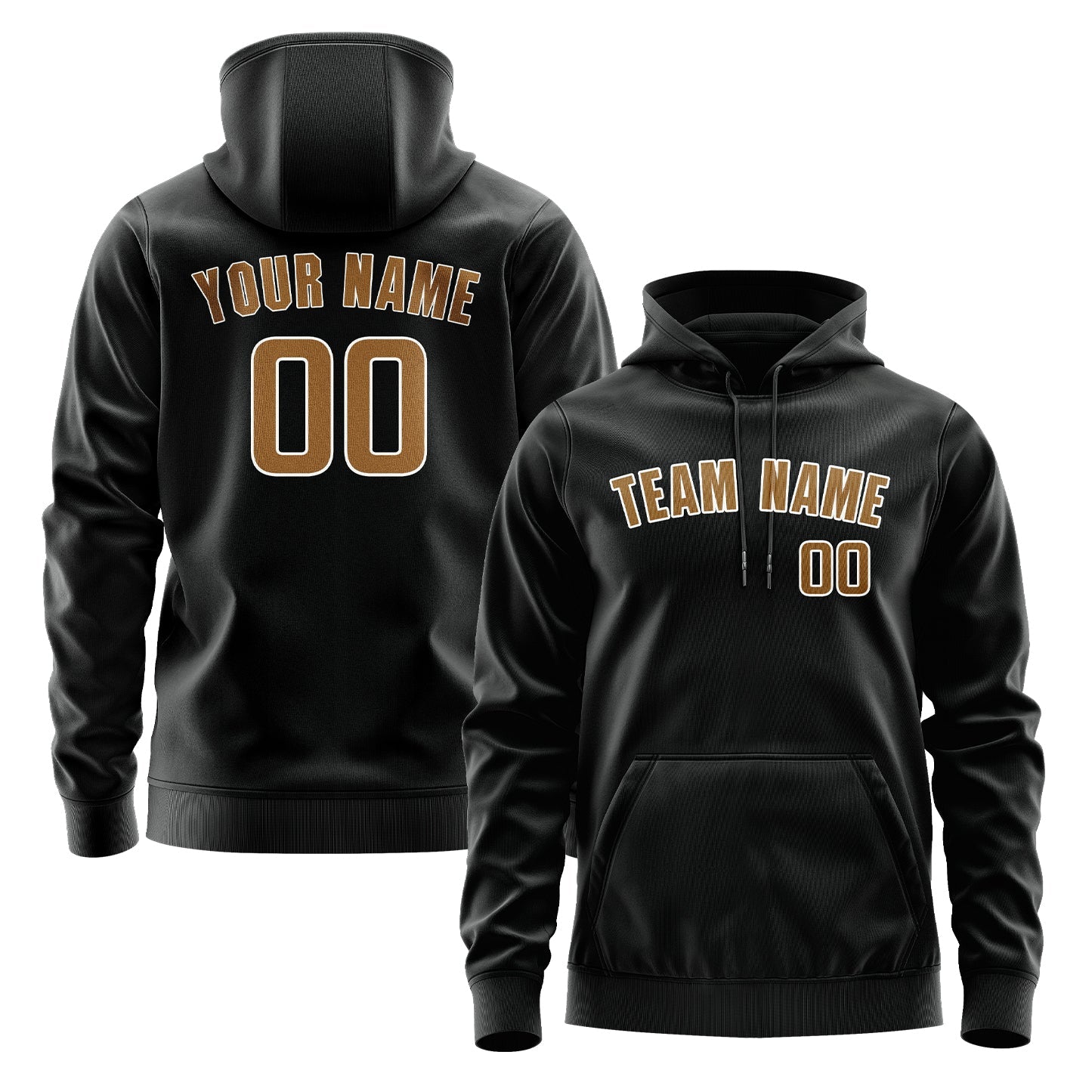 Custom Black Khaki Hoodie