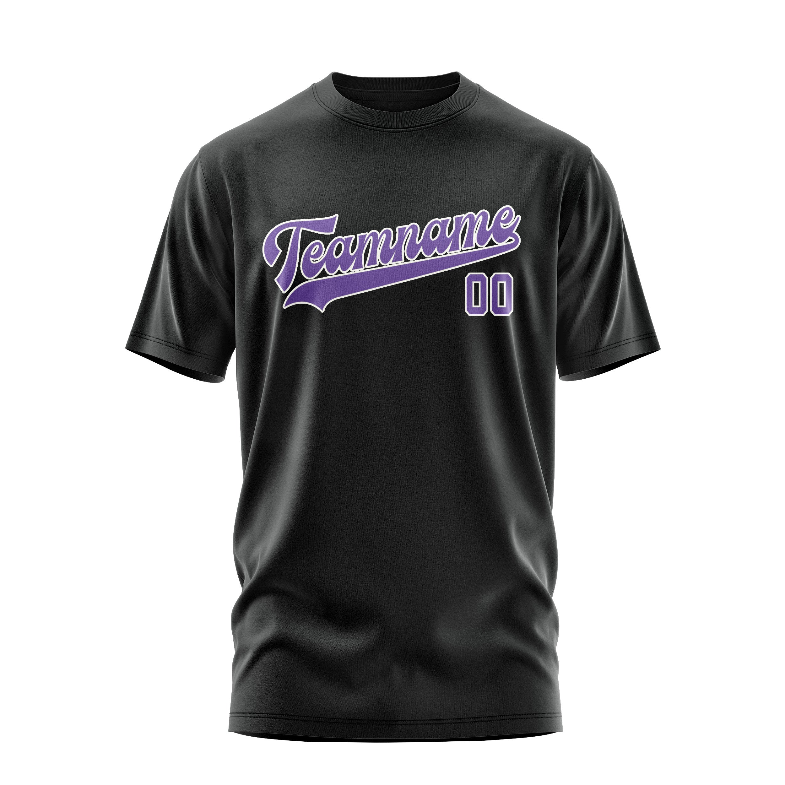 Custom Black Light Purple T-Shirt