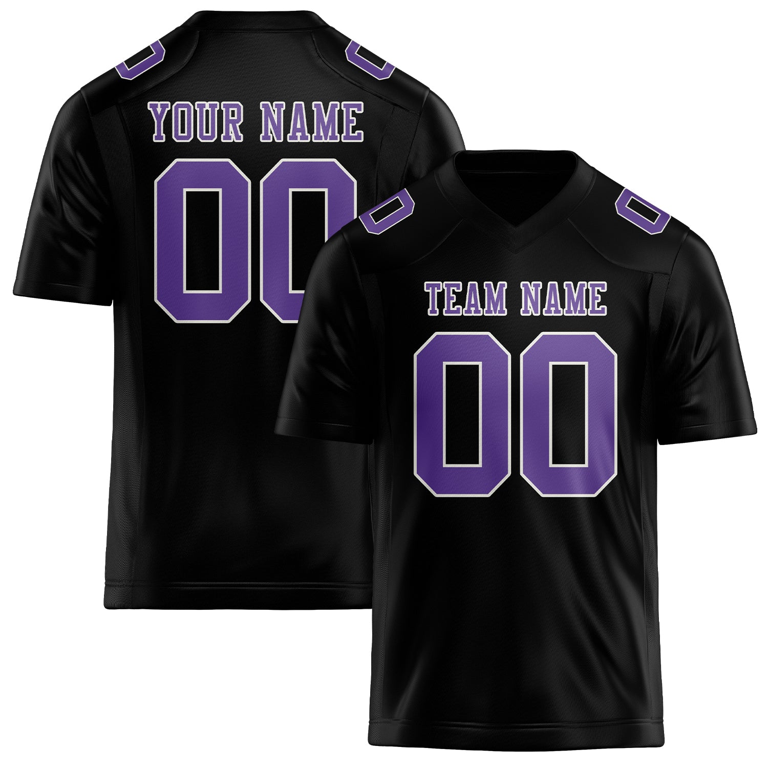 Custom Black Light Purple Football Jersey