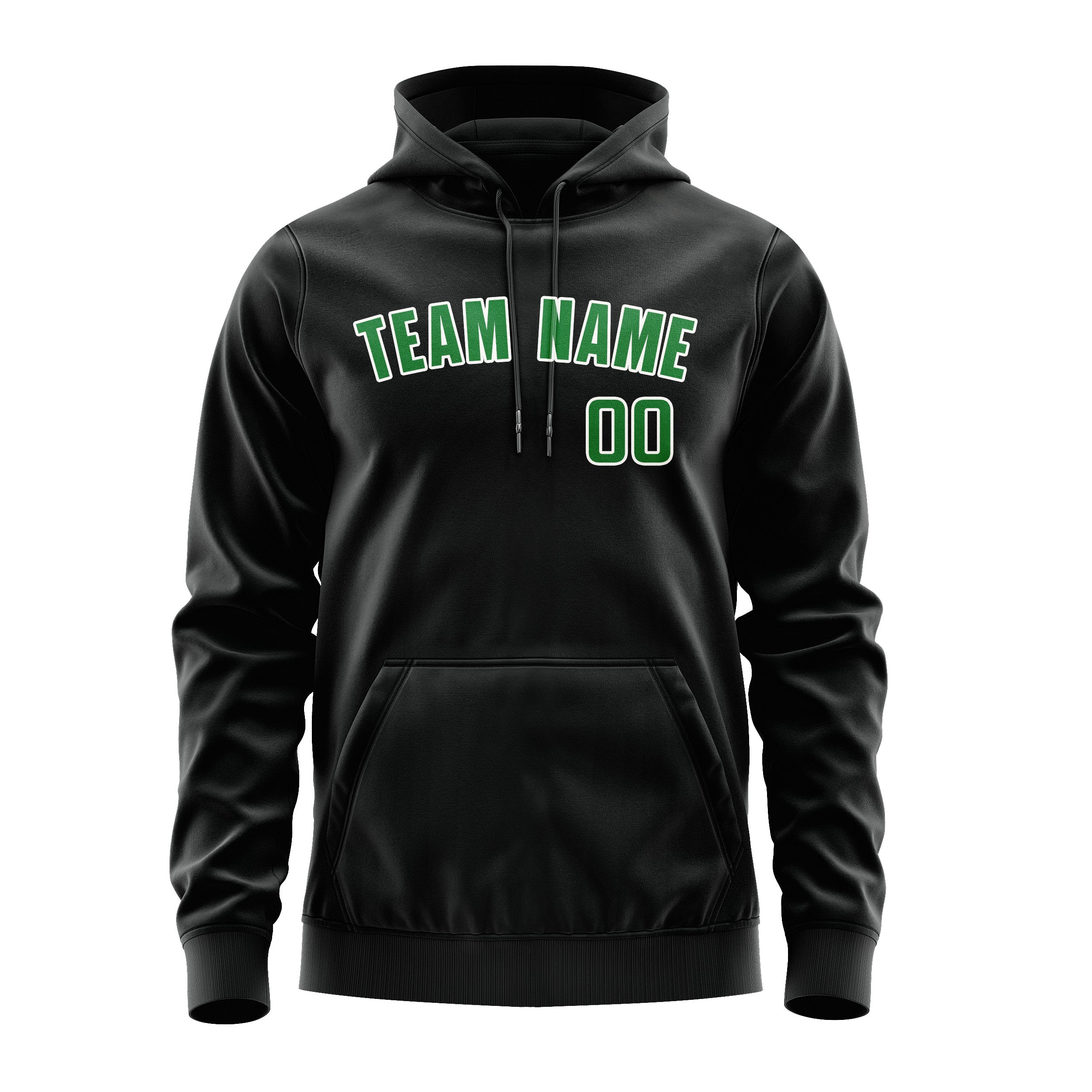 Custom Black Emerald Green Hoodie