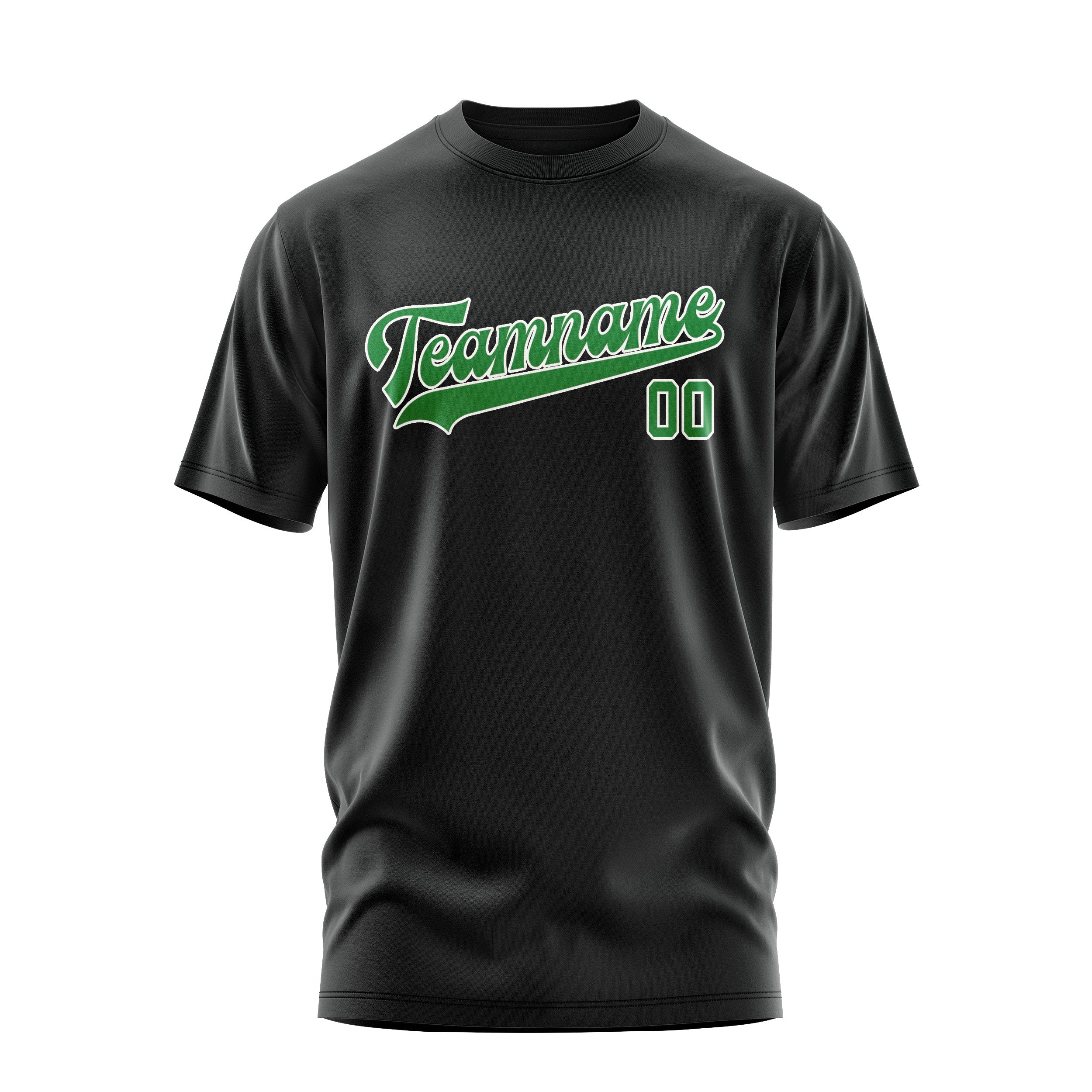Custom Black Emerald Green T-Shirt