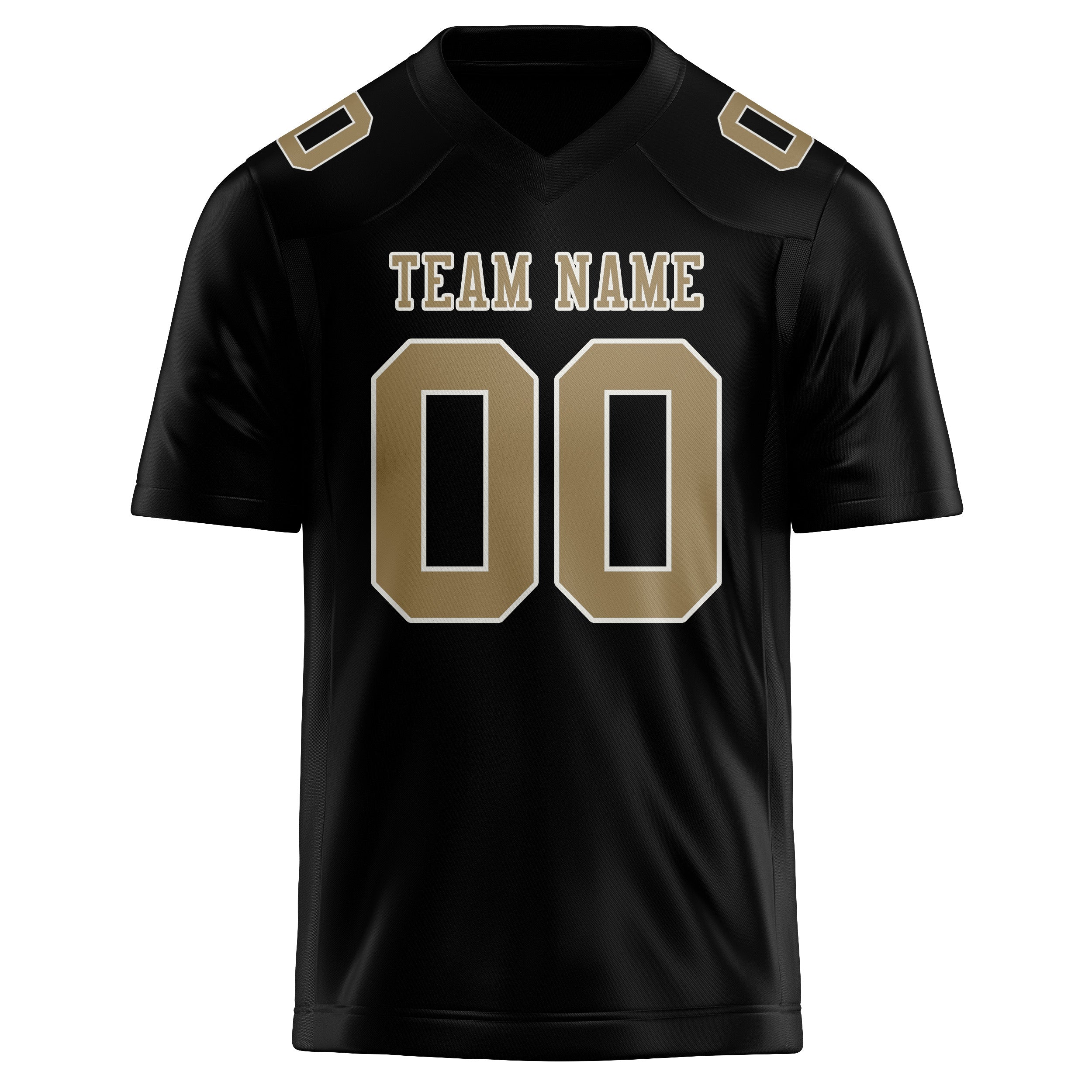 Custom Black Light Khaki Football Jersey