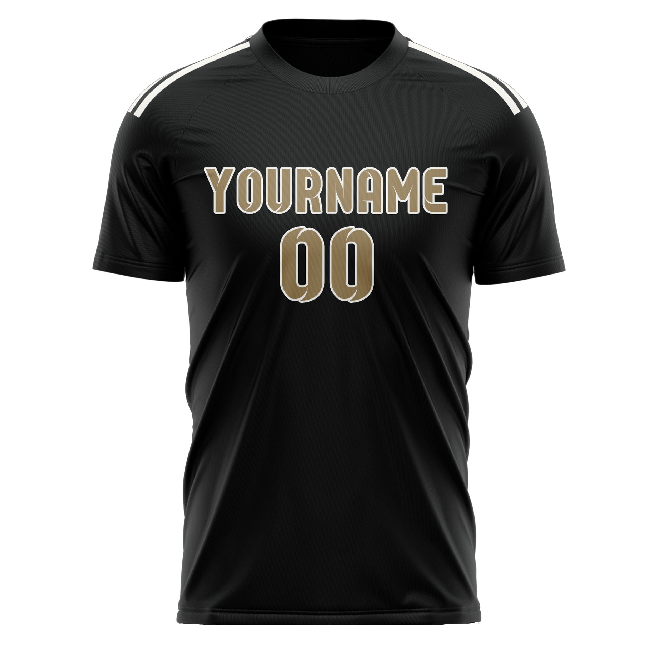 Custom Black Light Khaki Soccer Jersey