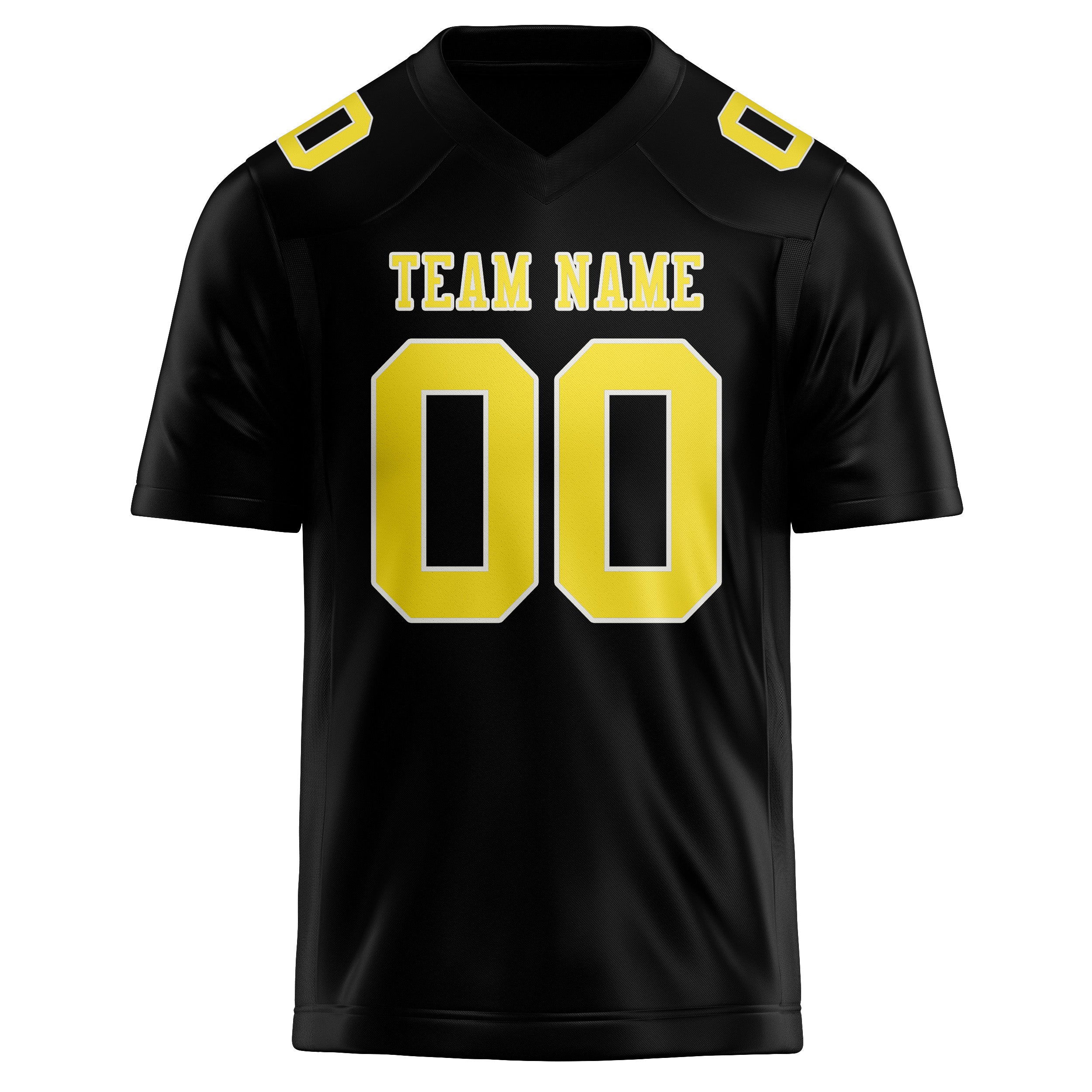Custom Black Light Yellow Football Jersey