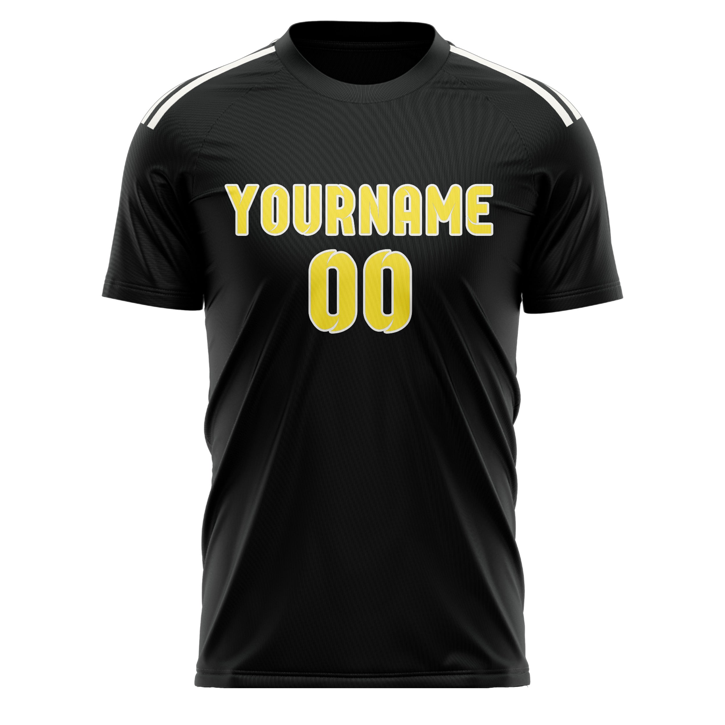 Custom Black Light Yellow Soccer Jersey