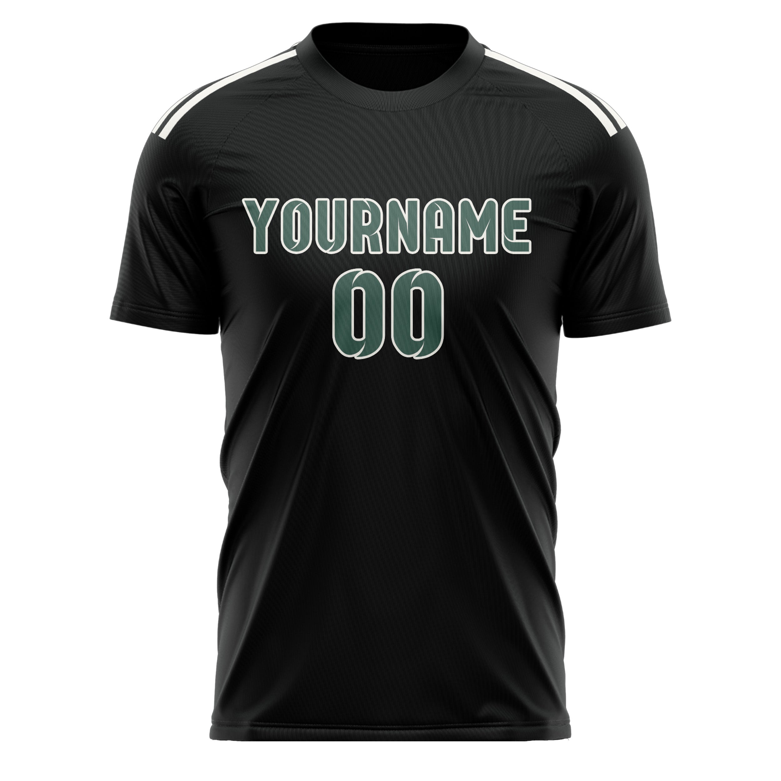 Custom Black Blue Green Soccer Jersey