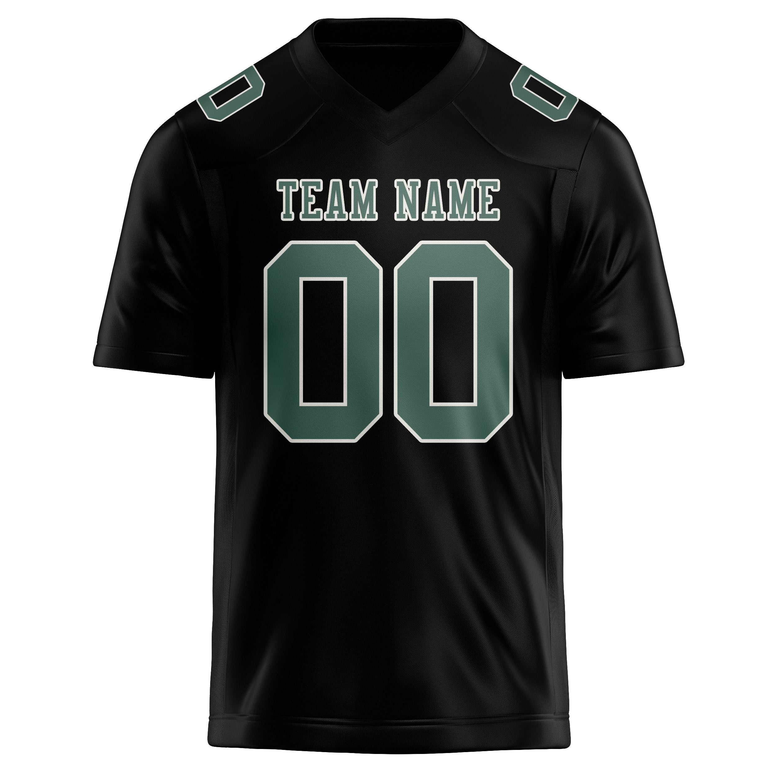 Custom Black Blue Green Football Jersey