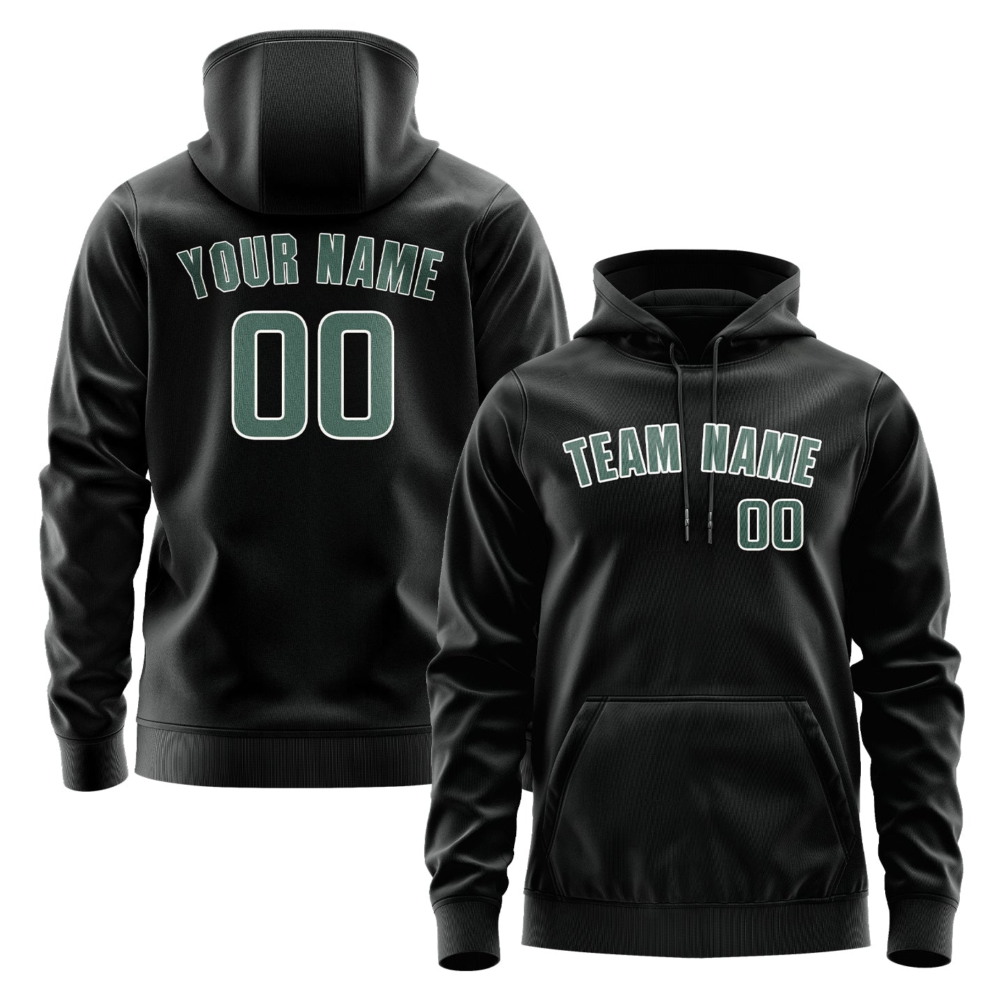 Custom Black Blue Green Hoodie