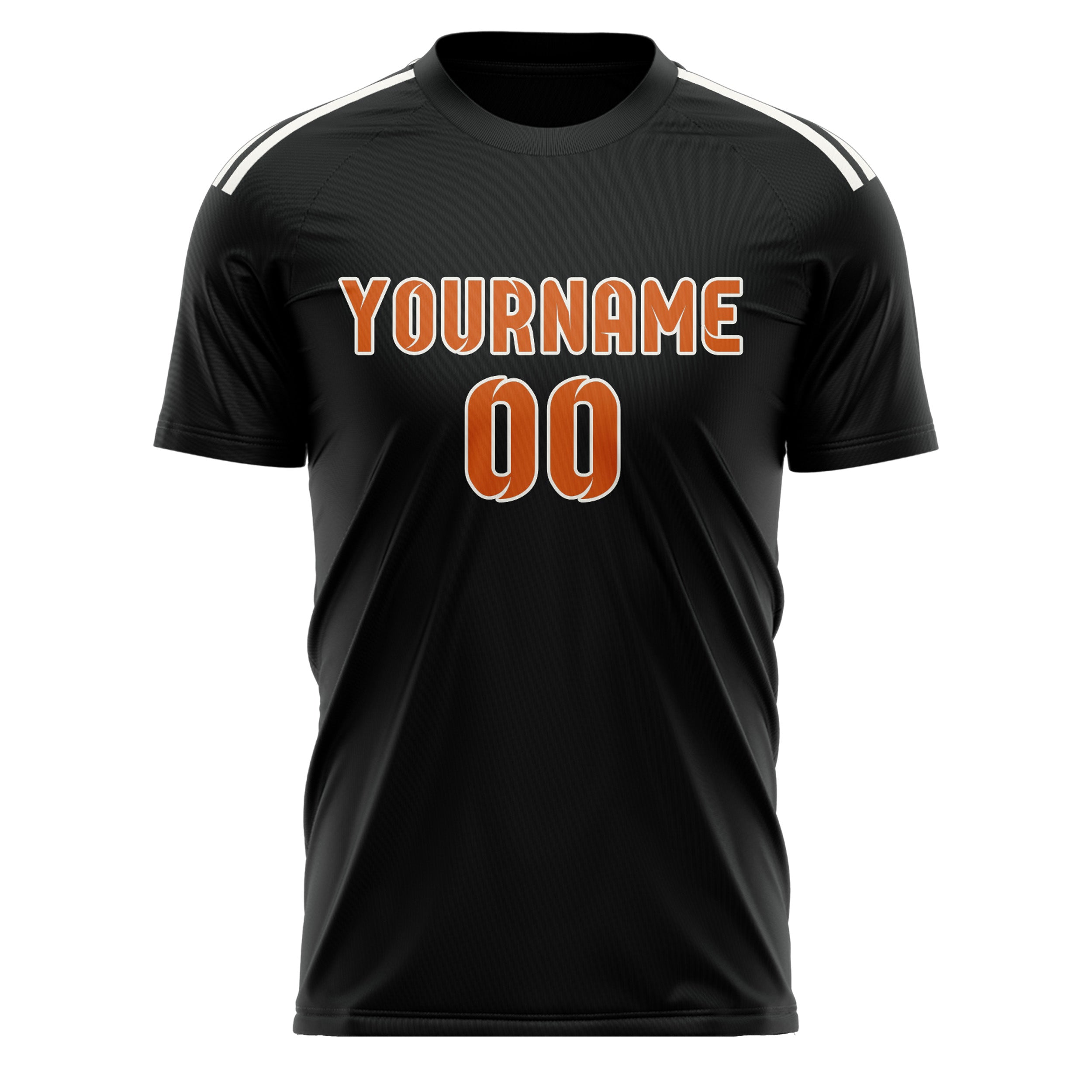 Custom Black Orange Soccer Jersey