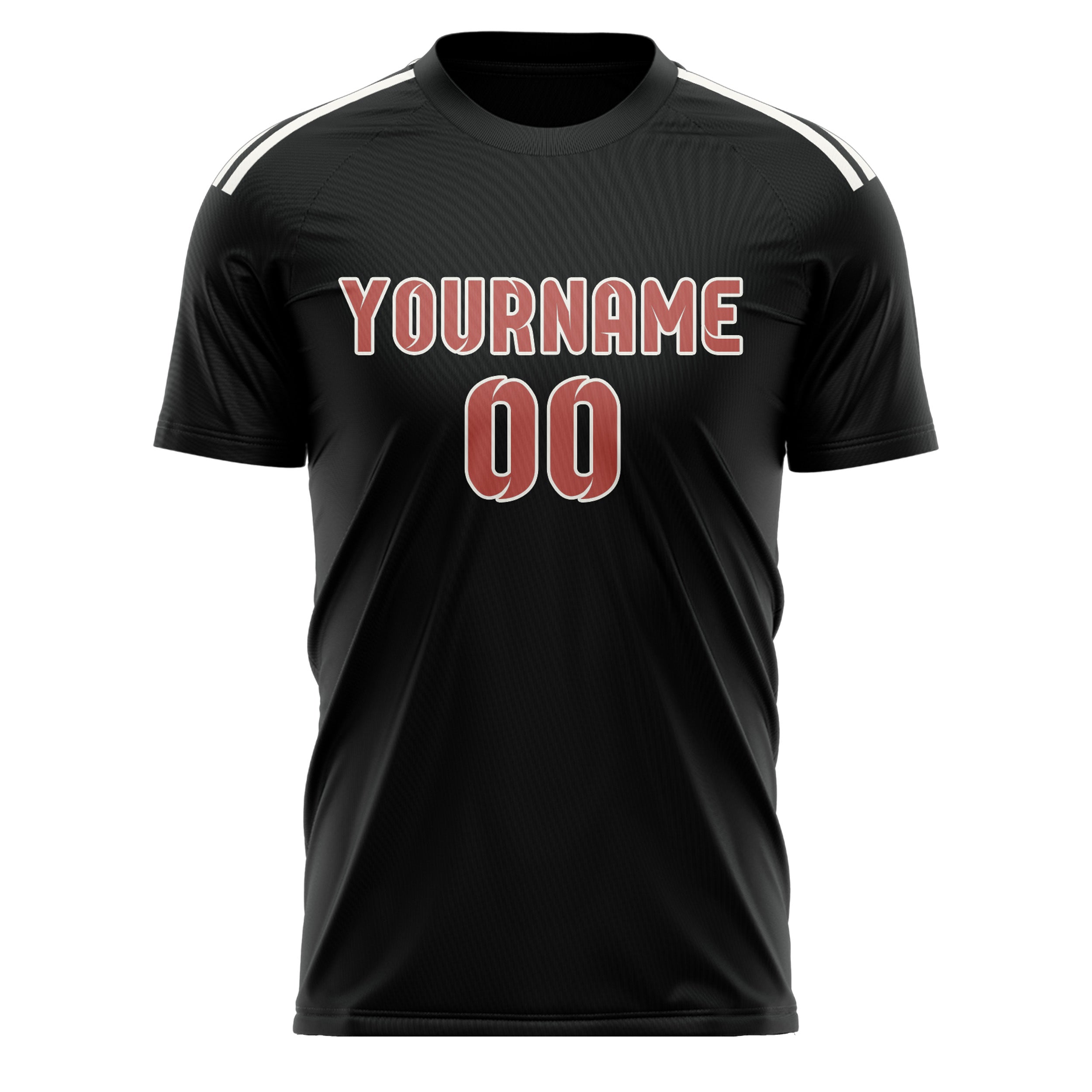 Custom Black Copper Rose Soccer Jersey