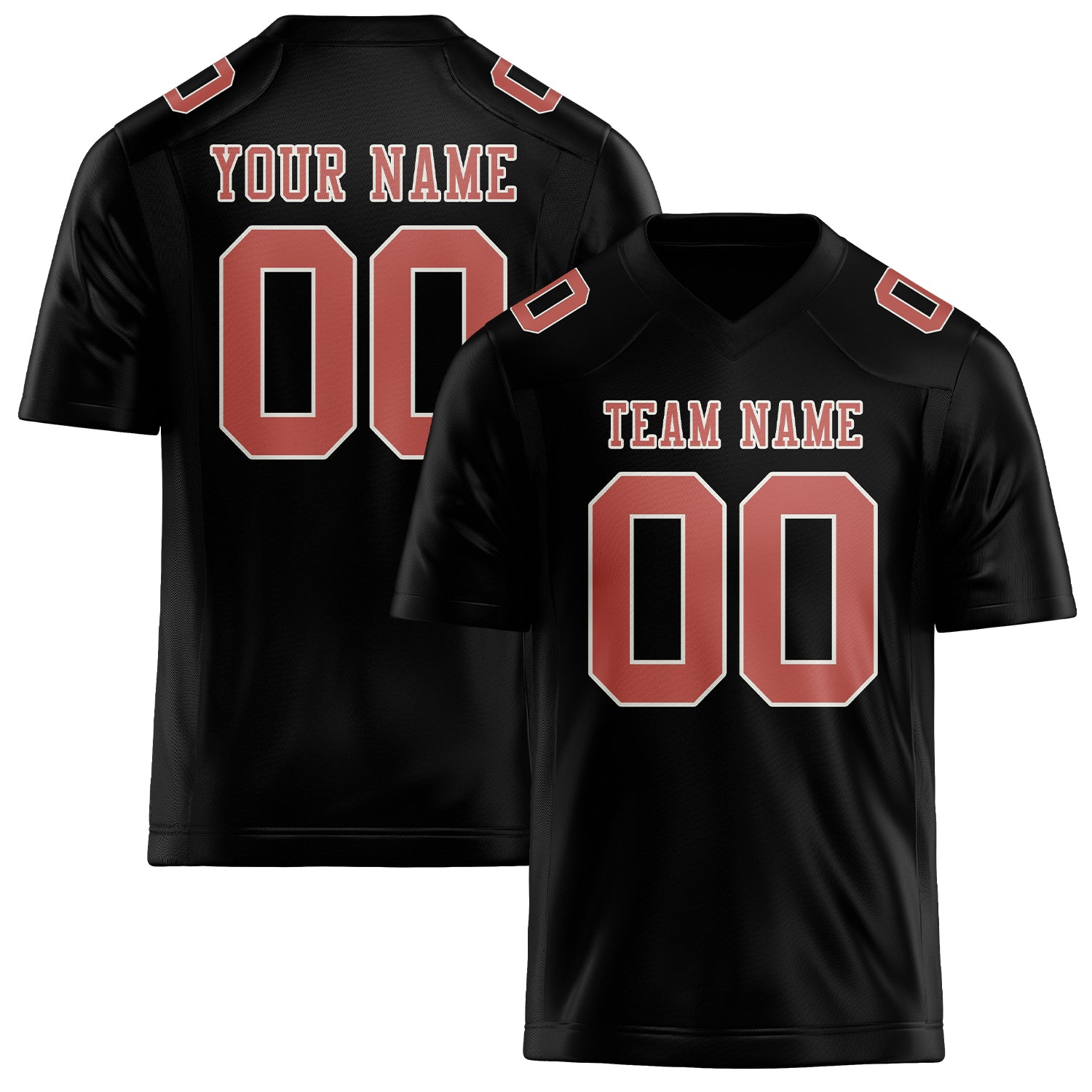 Custom Black Copper Rose Football Jersey