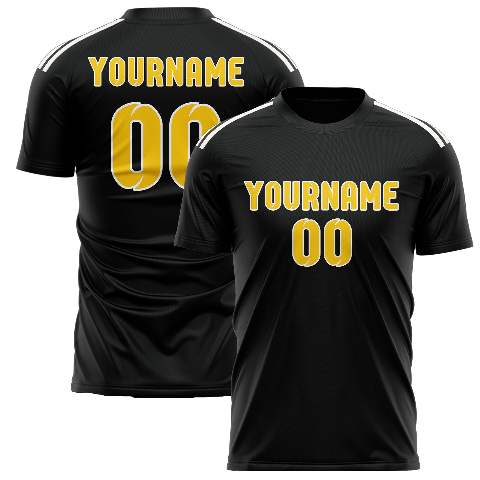 Custom Black Gold Soccer Jersey