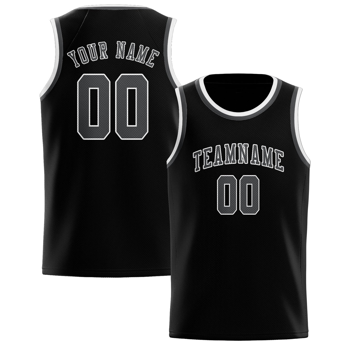 Custom Black Dark Grey Basketball Jersey