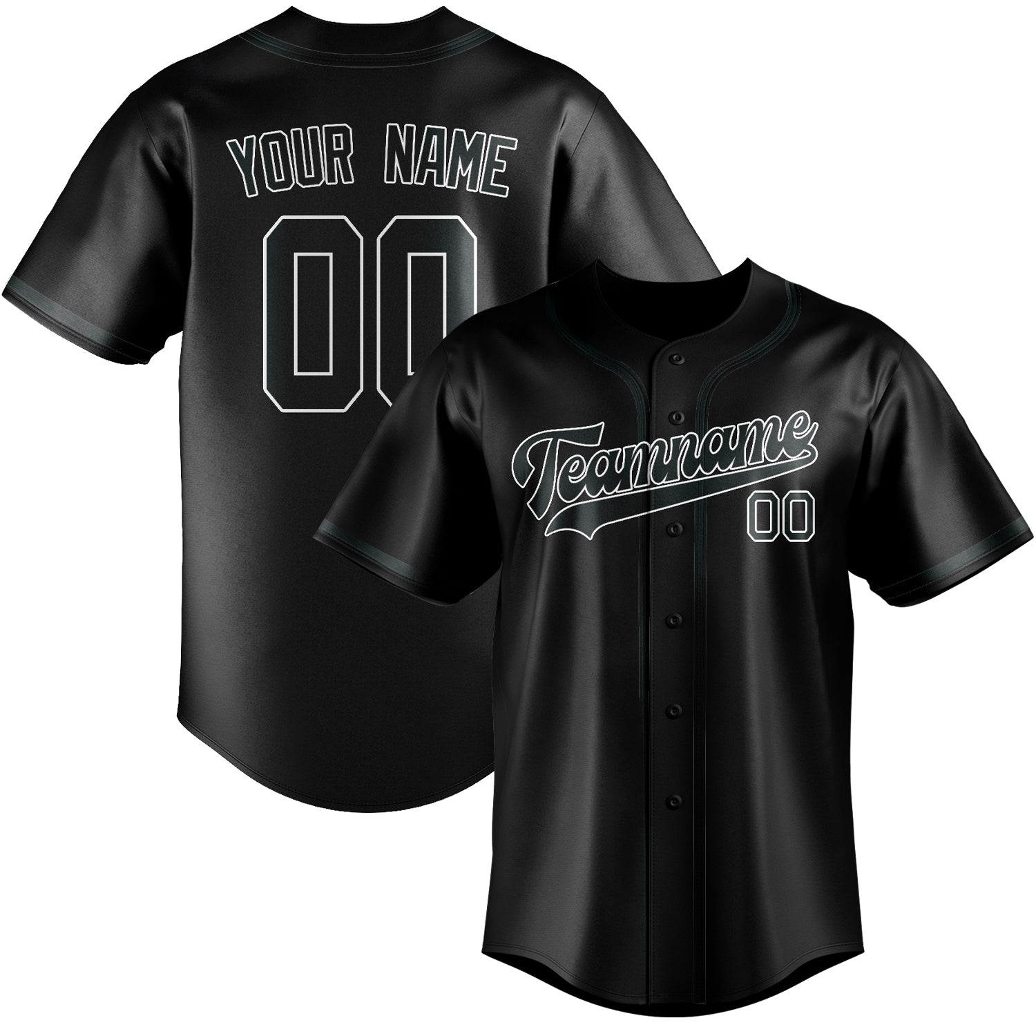 Custom Black Dark Grey Baseball Jersey