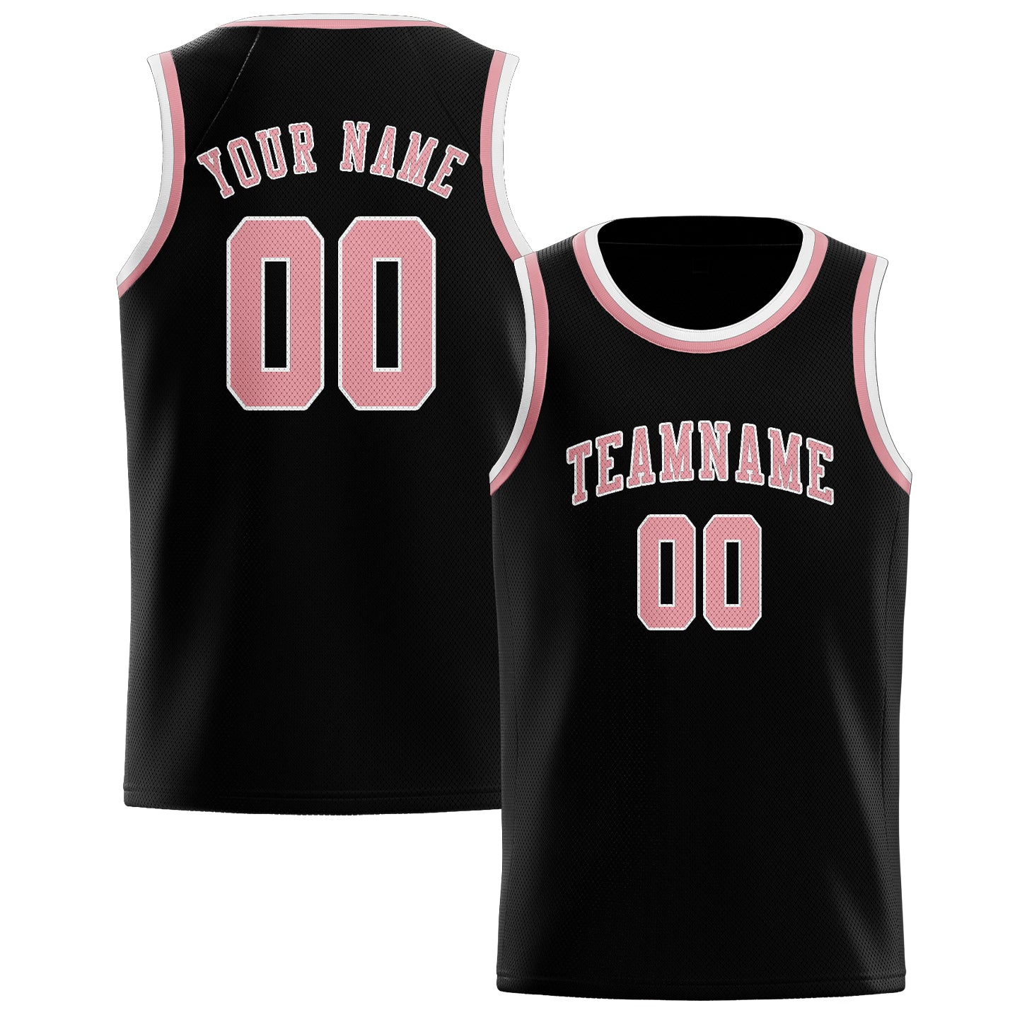 Custom Black Light Pink Basketball Jersey