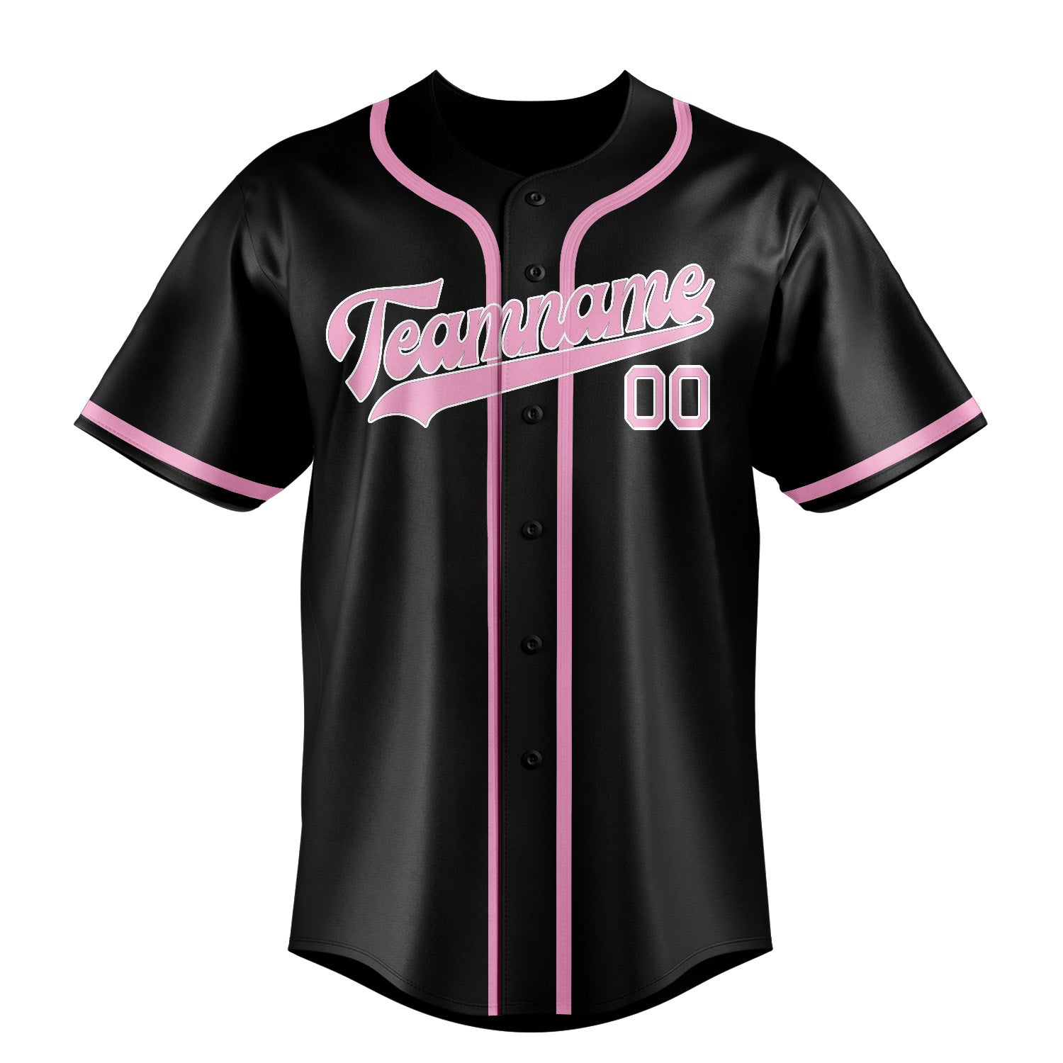 Custom Black Light Pink Baseball Jersey