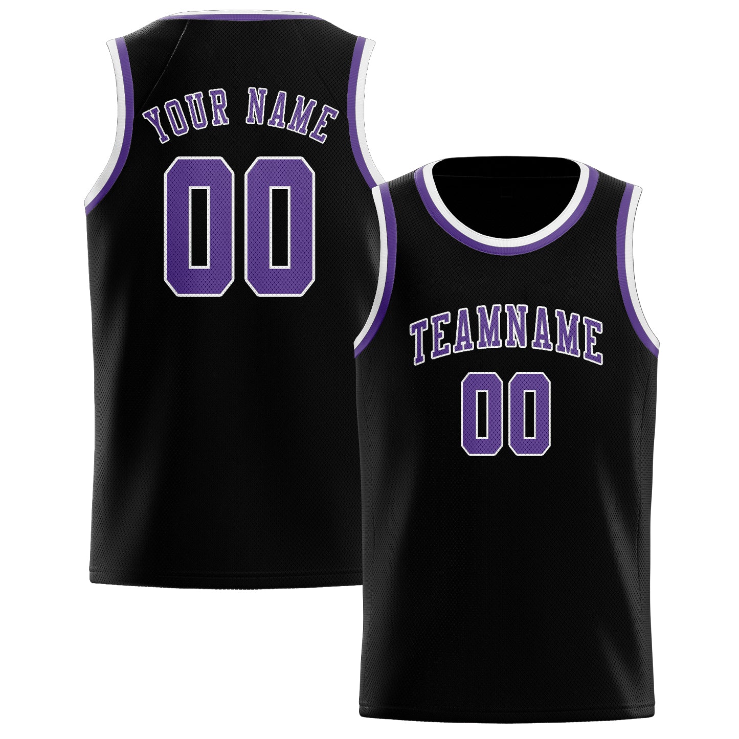 Custom Black Light Purple Basketball Jersey