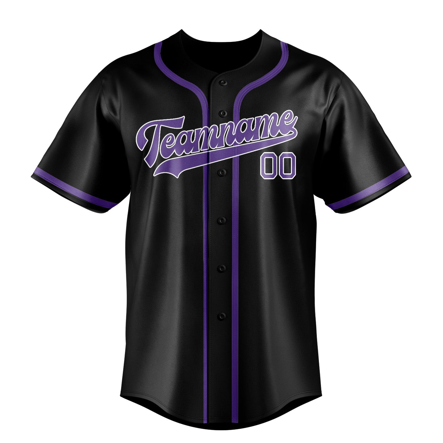 Custom Black Light Purple Baseball Jersey