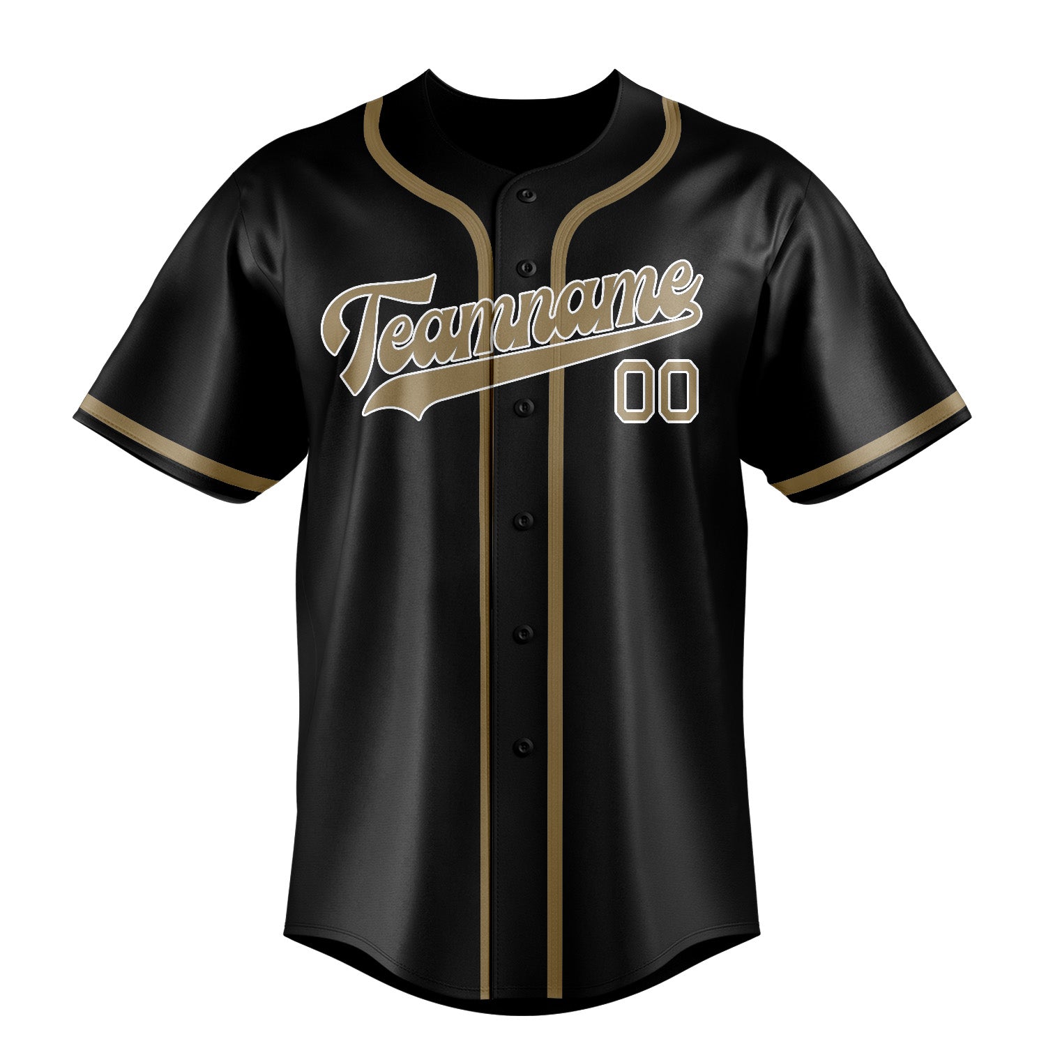 Custom Black Light Khaki Baseball Jersey