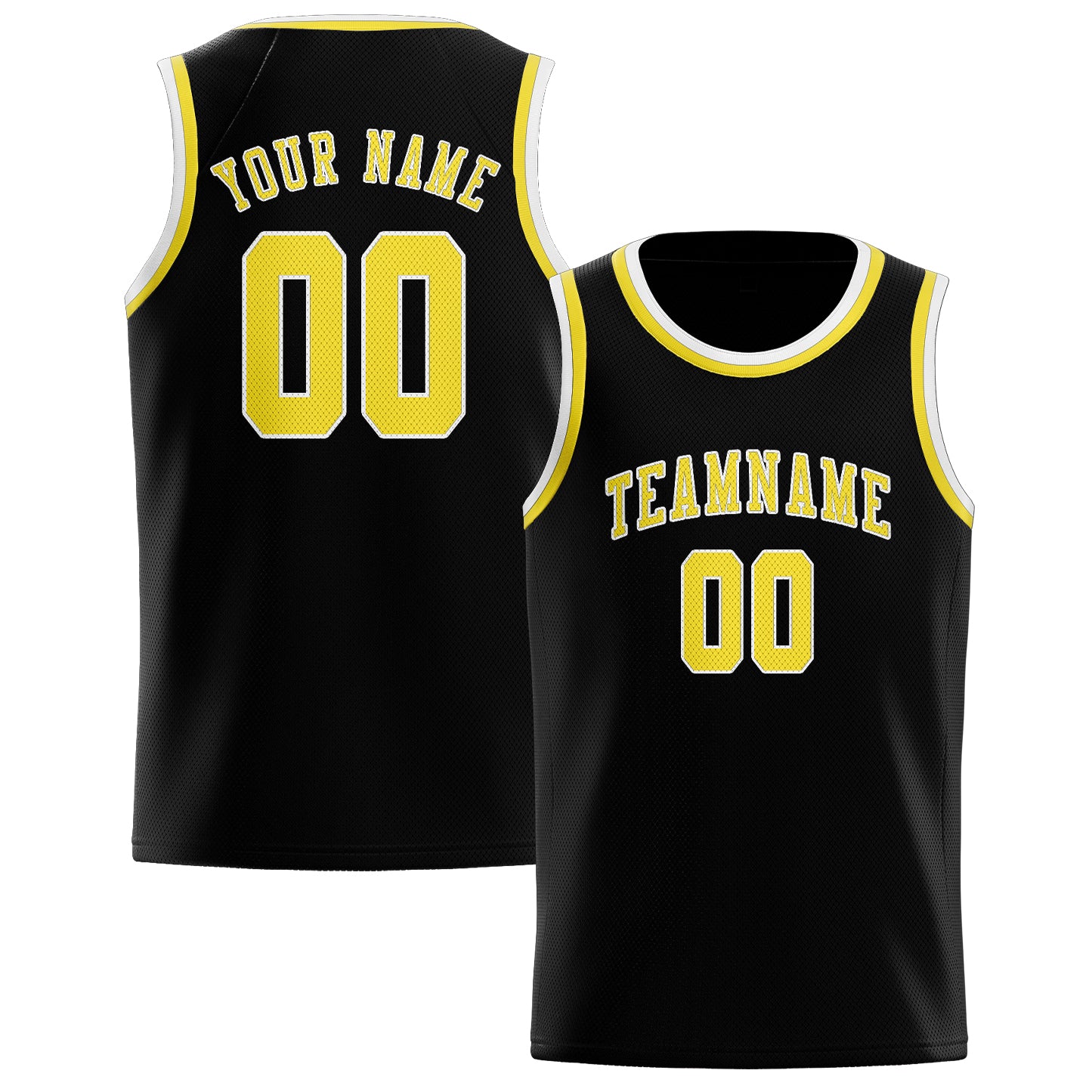 Custom Black Light Yellow Basketball Jersey