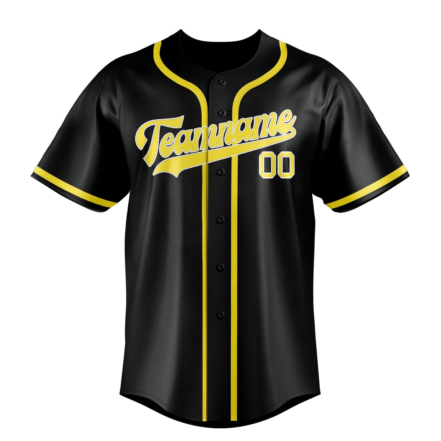 Custom Black Light Yellow Baseball Jersey