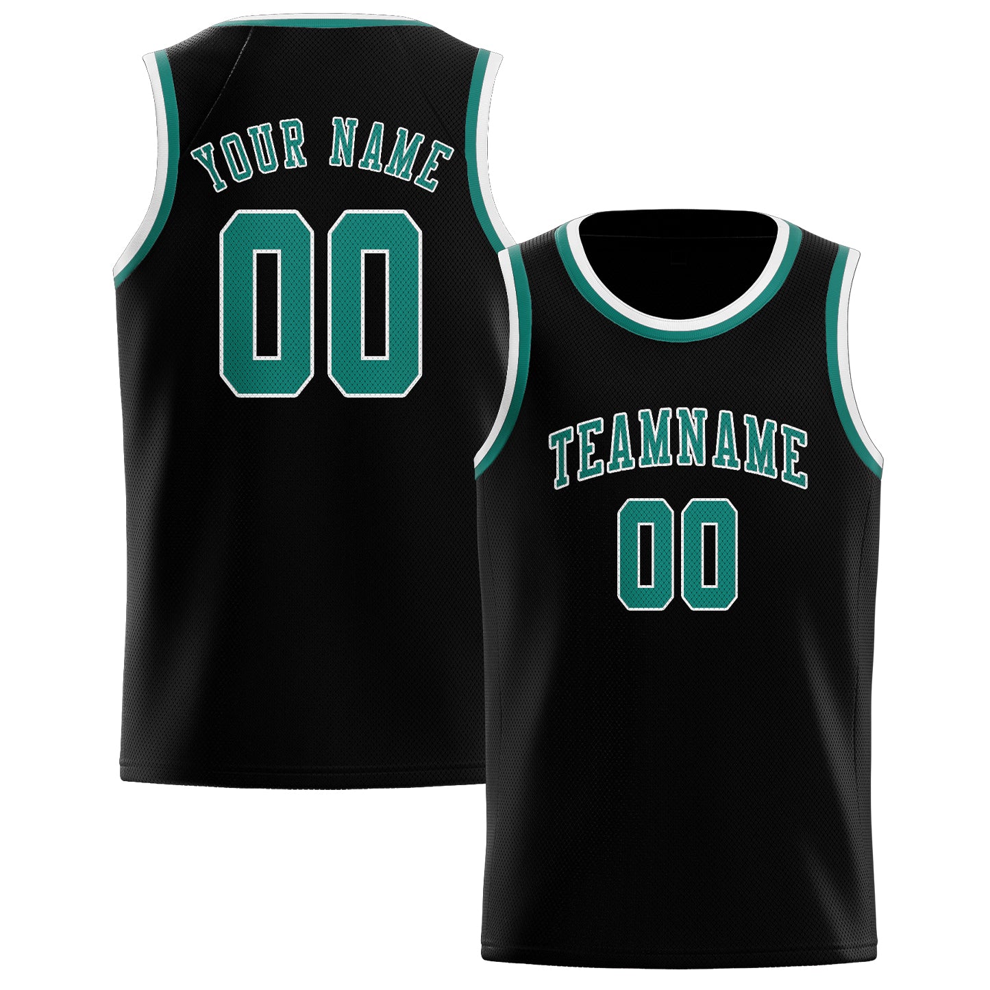 Custom Black Blue Green Basketball Jersey