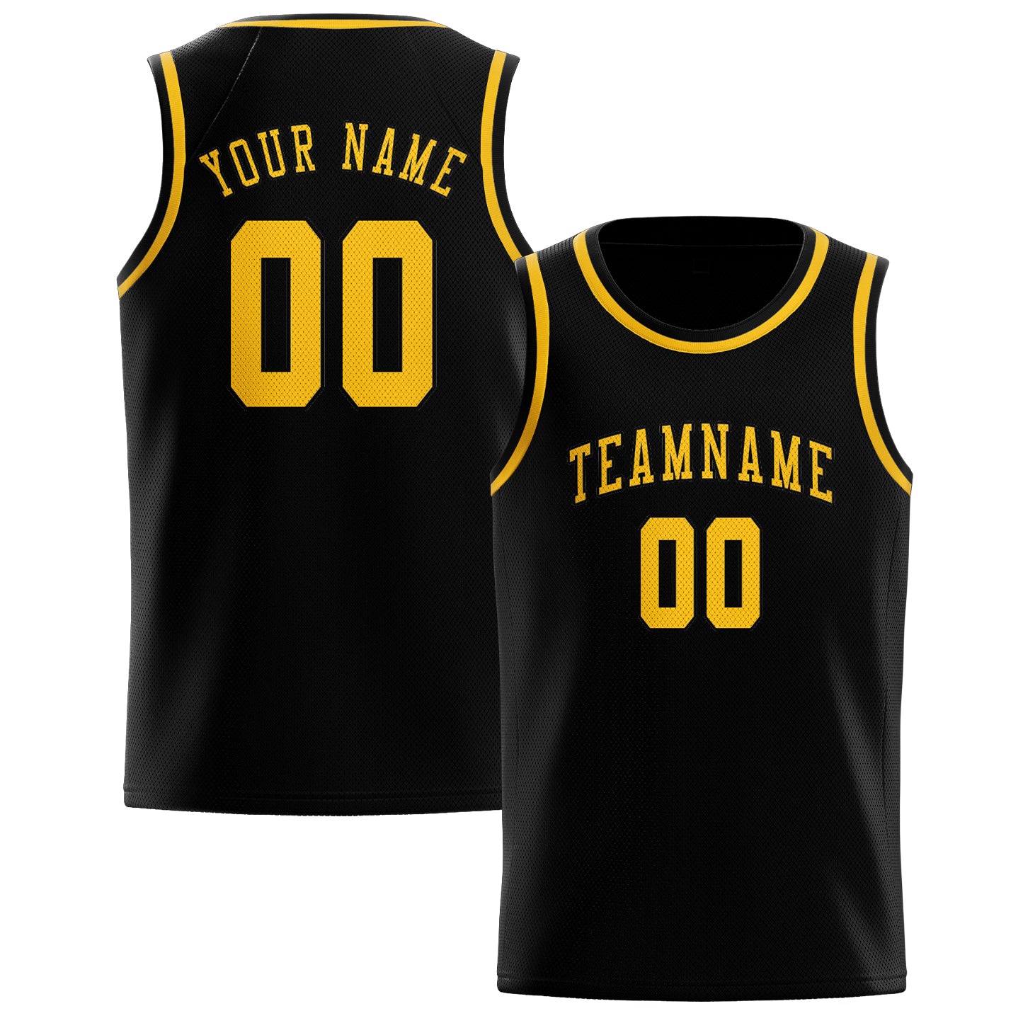 Custom Black Gold Basketball Jersey