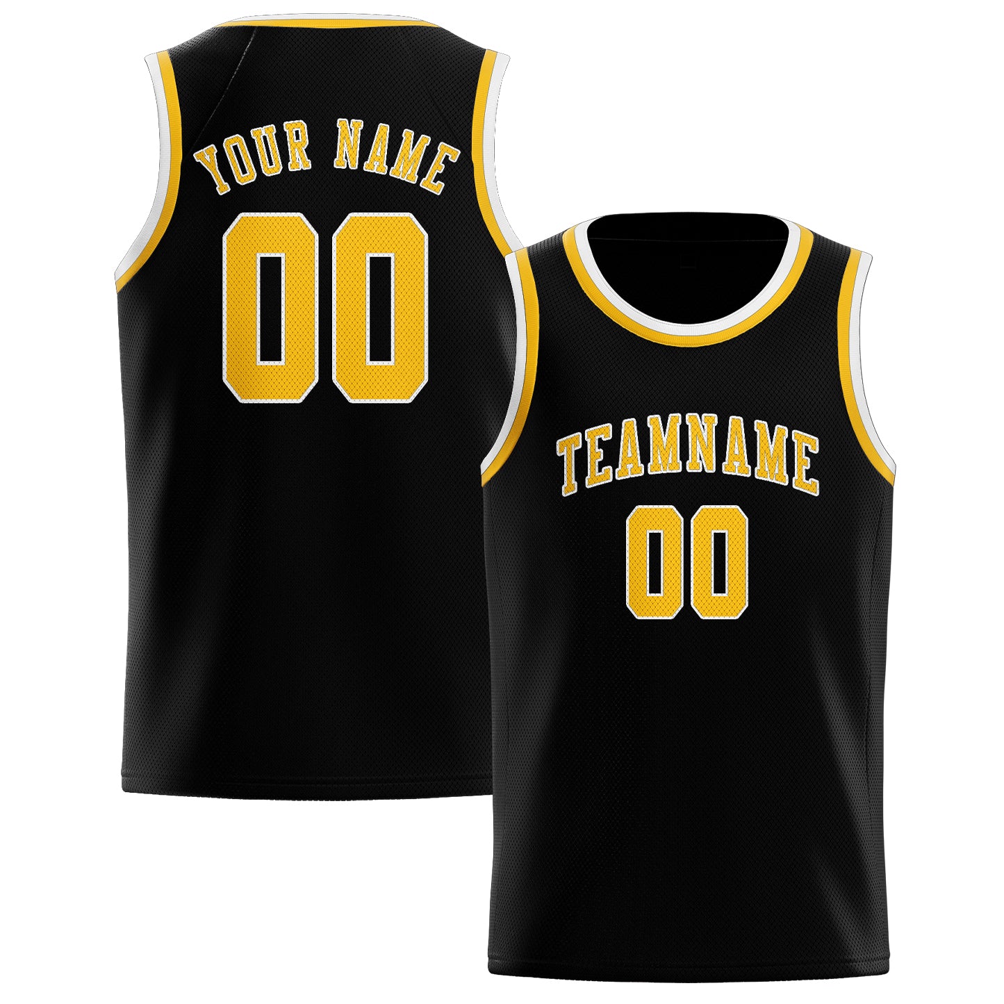Custom Black Gold Basketball Jersey