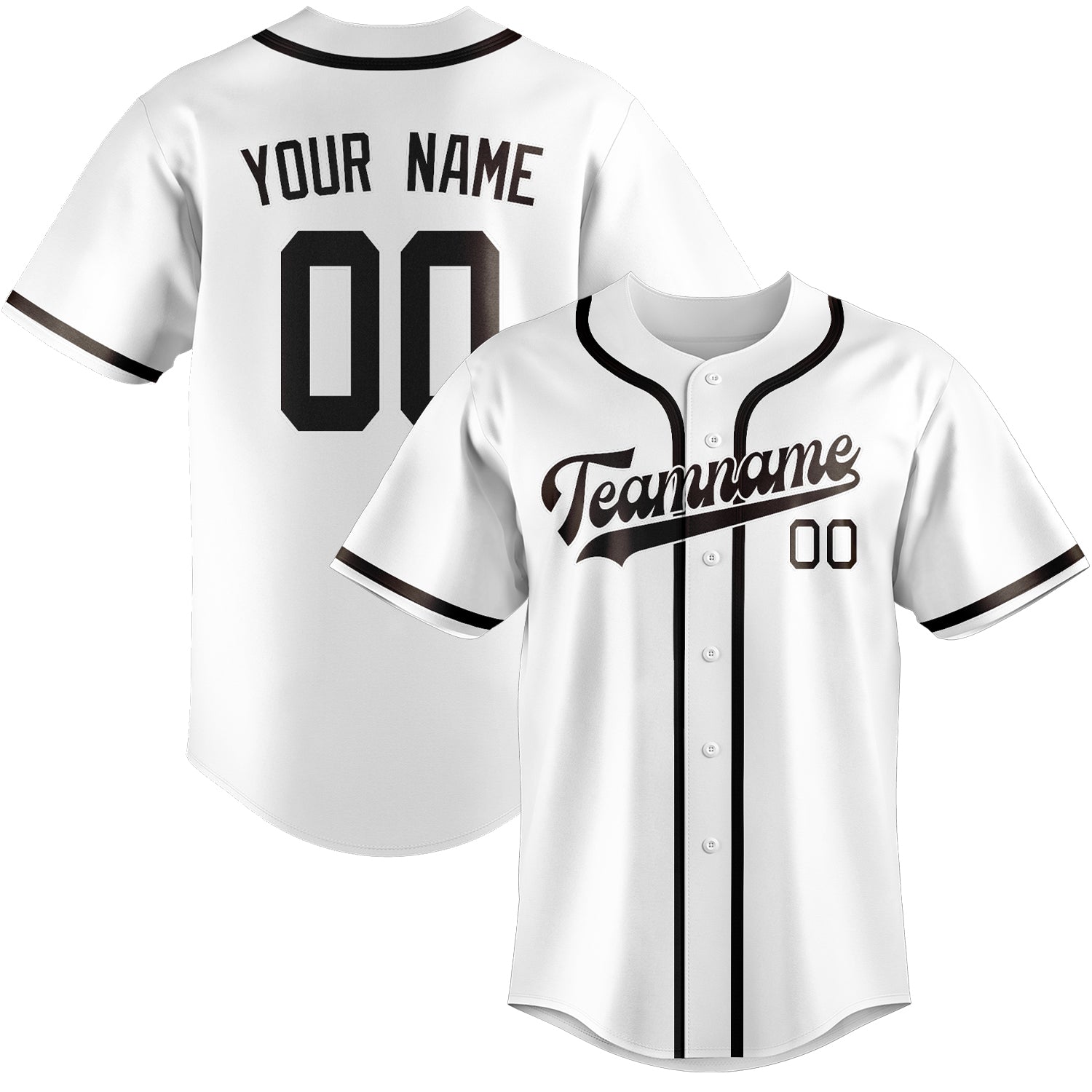 Custom White Brown Baseball Jersey