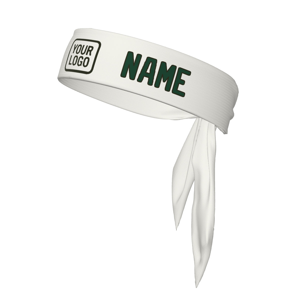 Custom White Green Headband