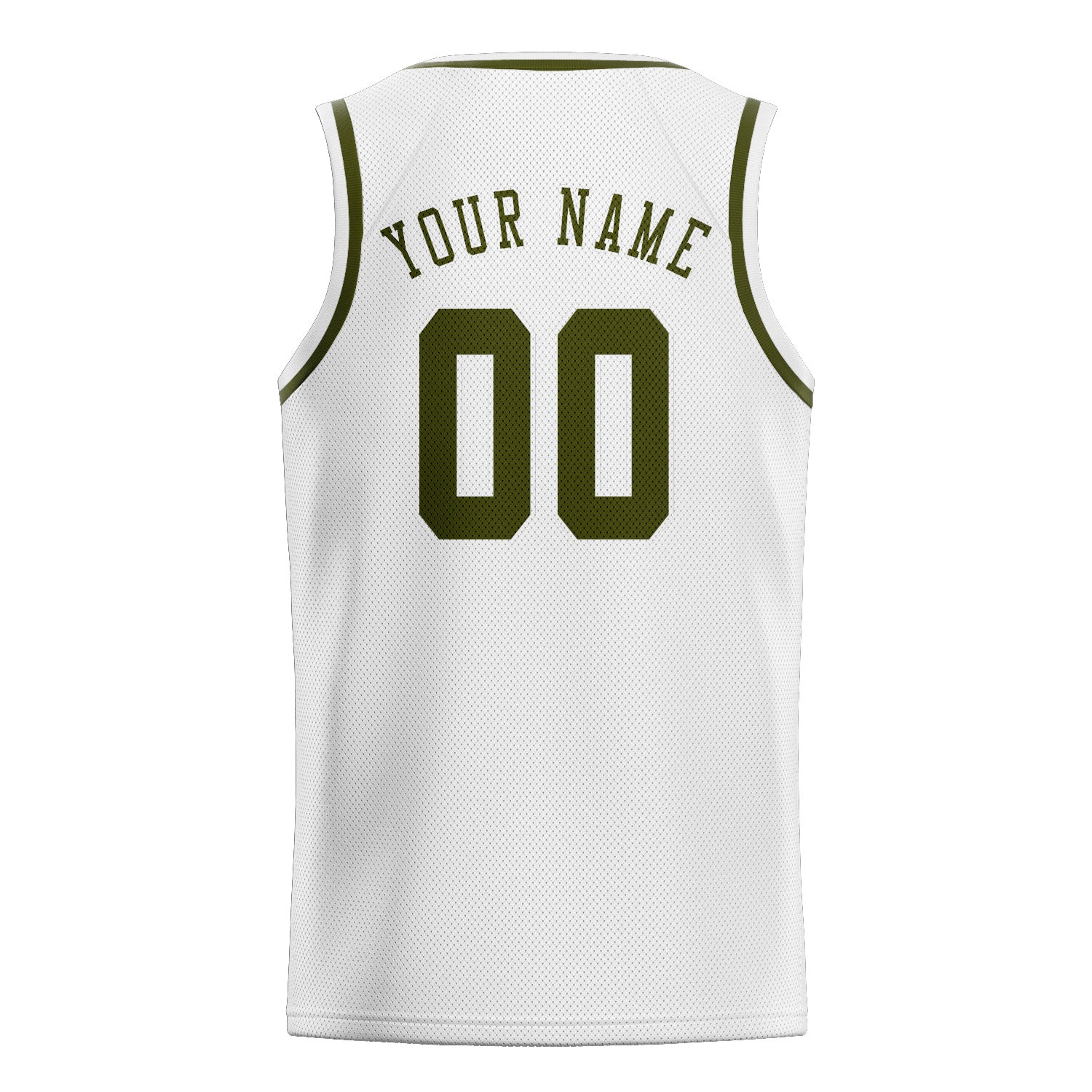 Custom White Olive Basketball Jersey