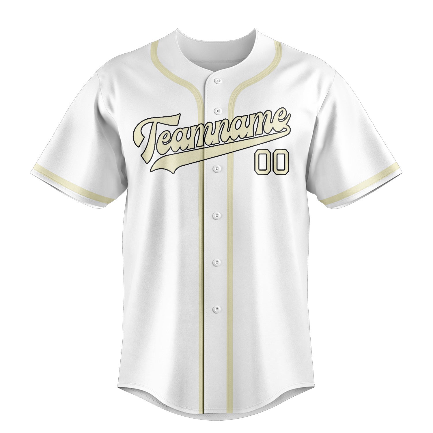 Custom White Cream Baseball Jersey