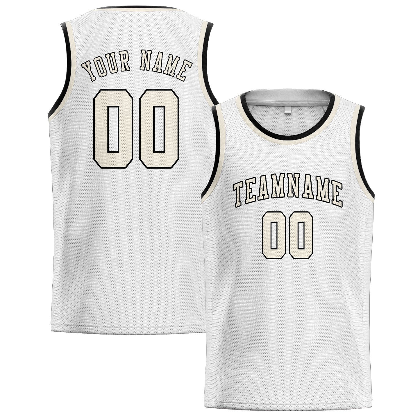 Custom White Cream Basketball Jersey