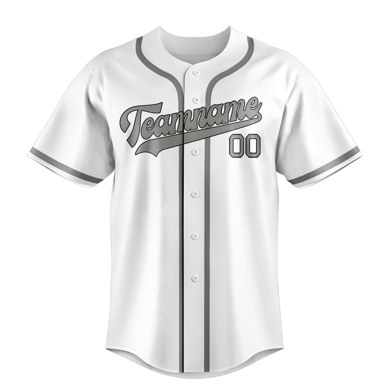 Custom White Gray Baseball Jersey