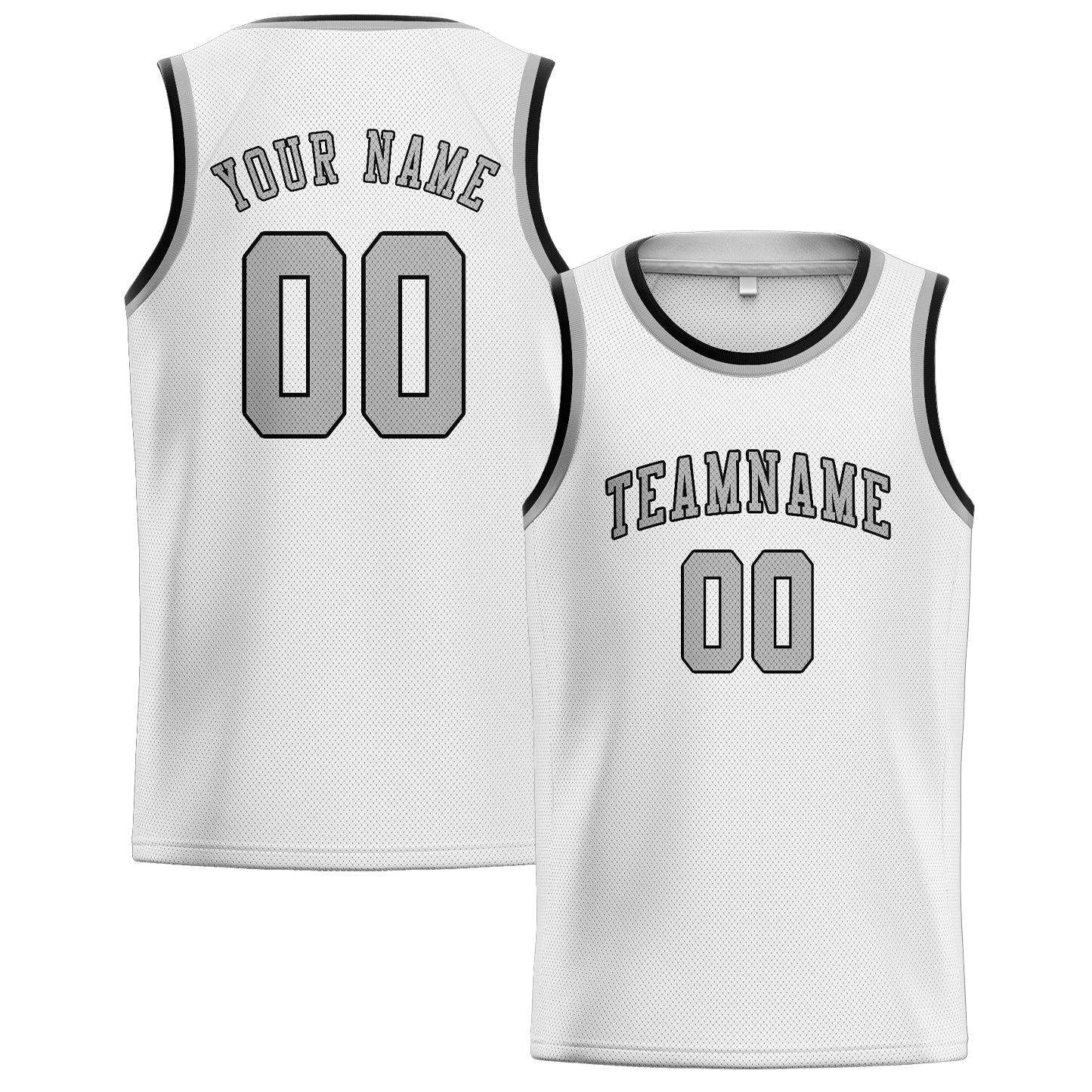 Custom White Gray Basketball Jersey