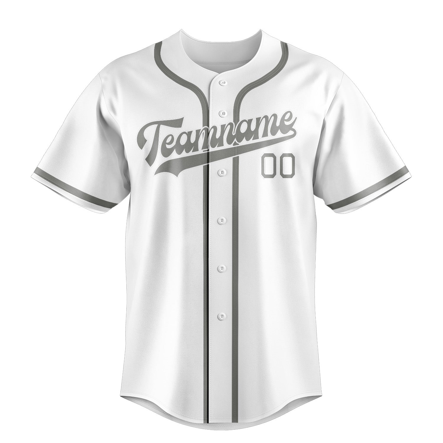 Custom White Gray Baseball Jersey