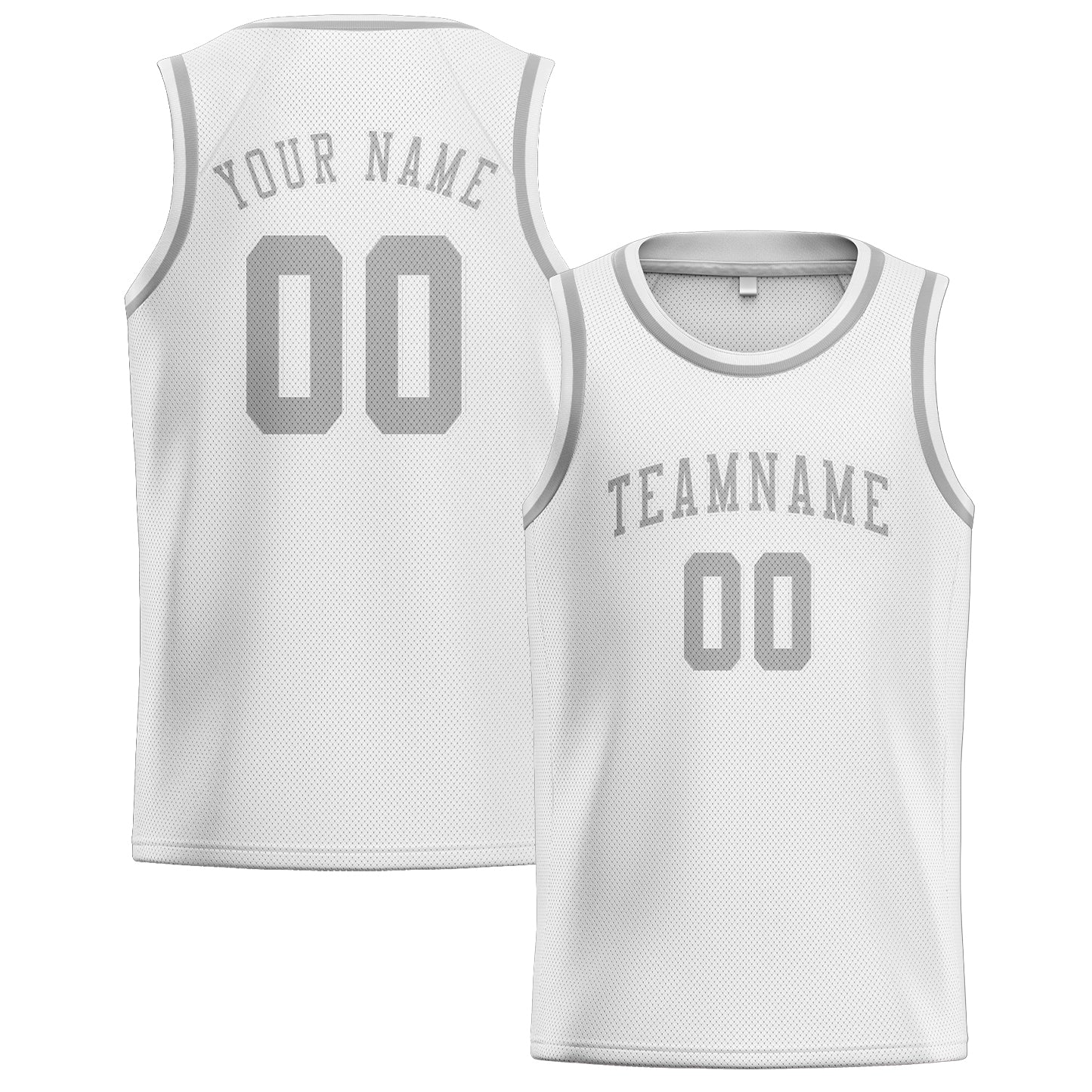 Custom White Gray Basketball Jersey