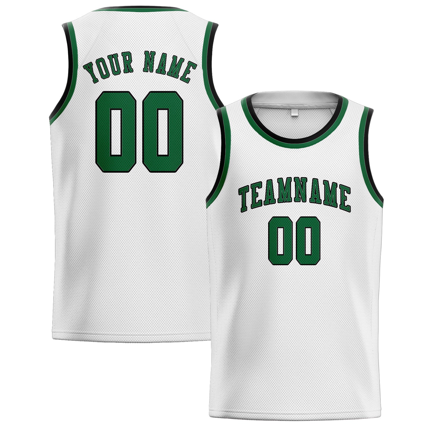 Custom White Green Basketball Jersey