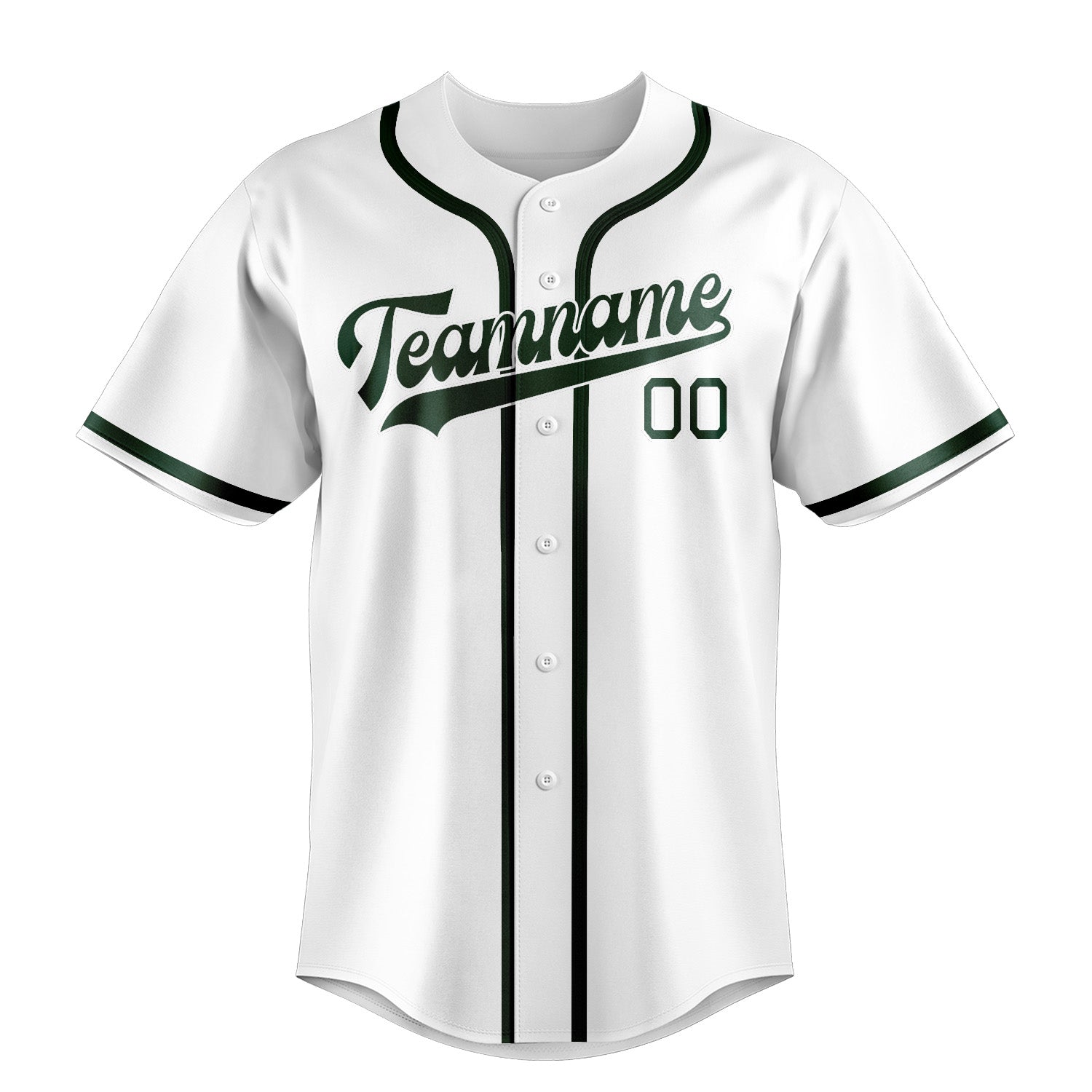 Custom White Green Baseball Jersey