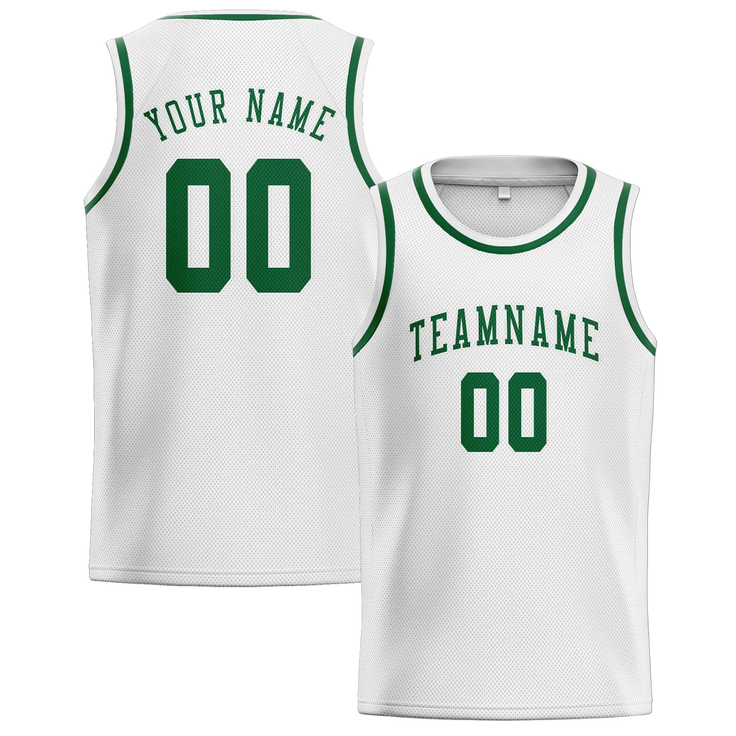 Custom White Green Basketball Jersey