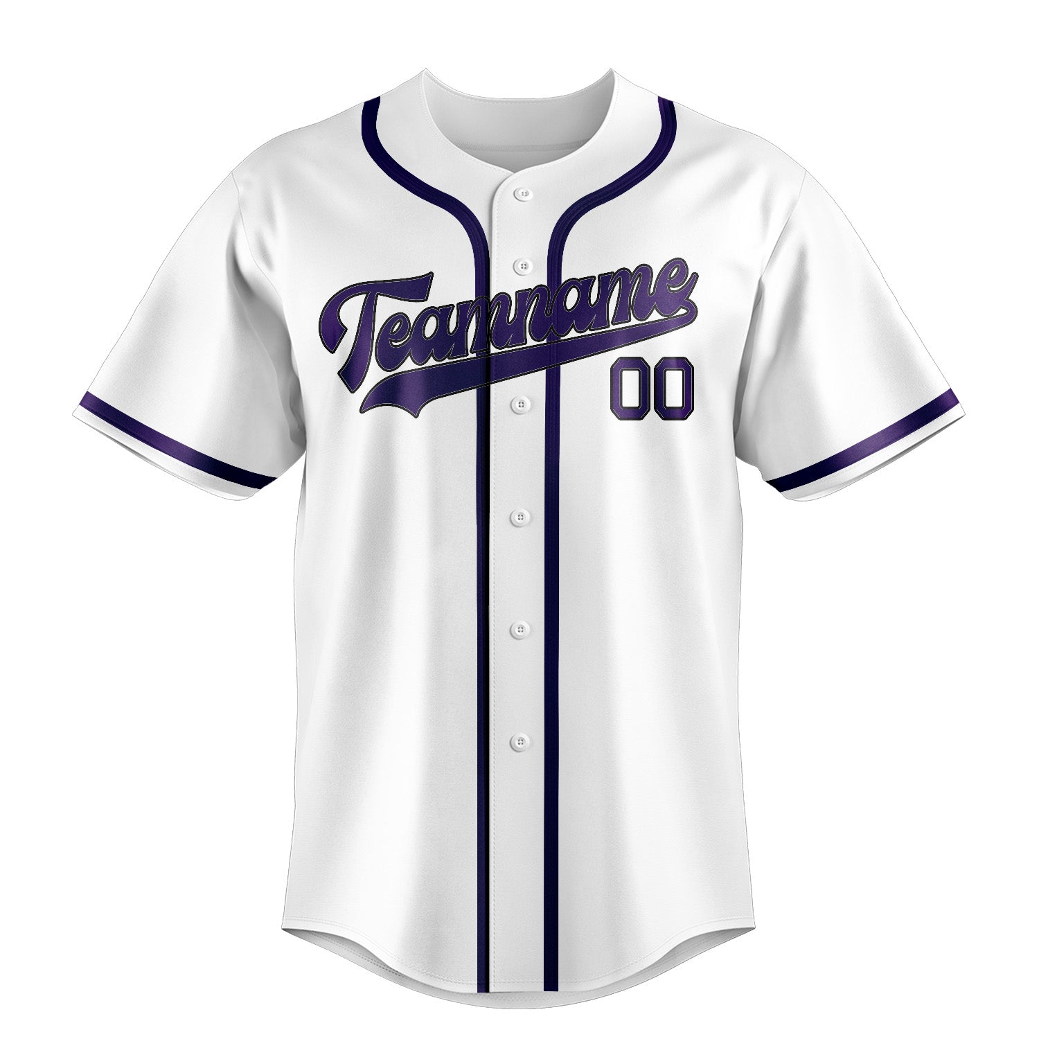 Custom White Purple Baseball Jersey