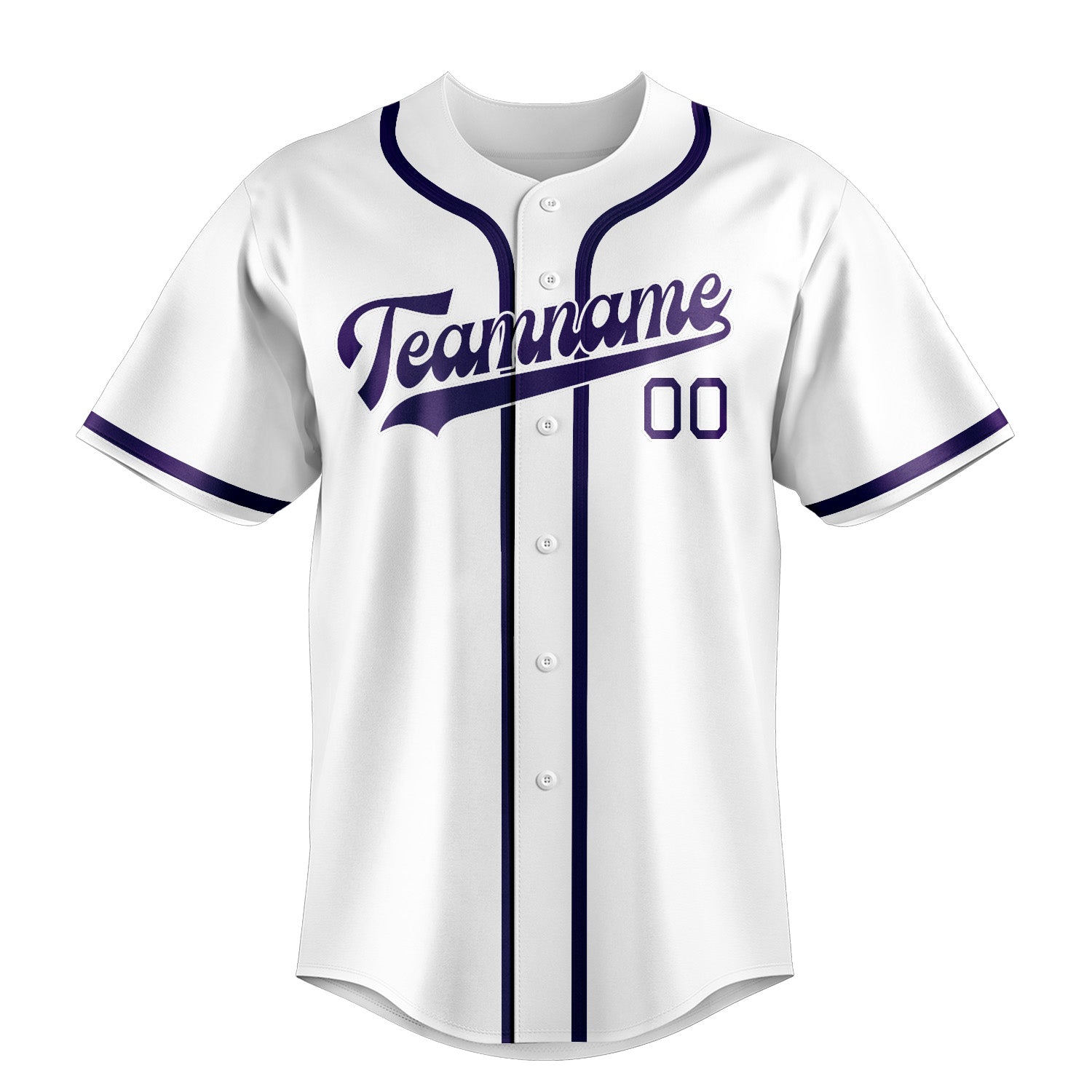 Custom White Purple Baseball Jersey