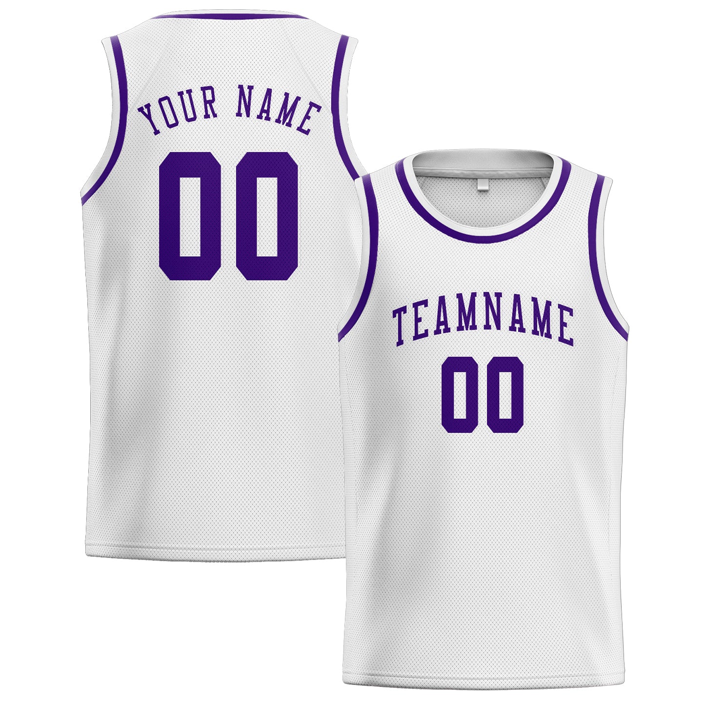 Custom White Purple Basketball Jersey