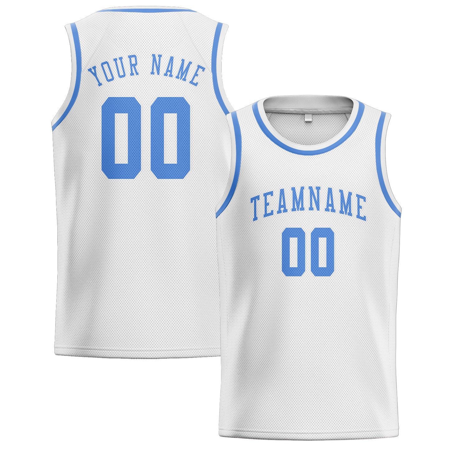 Custom White Light Blue Basketball Jersey