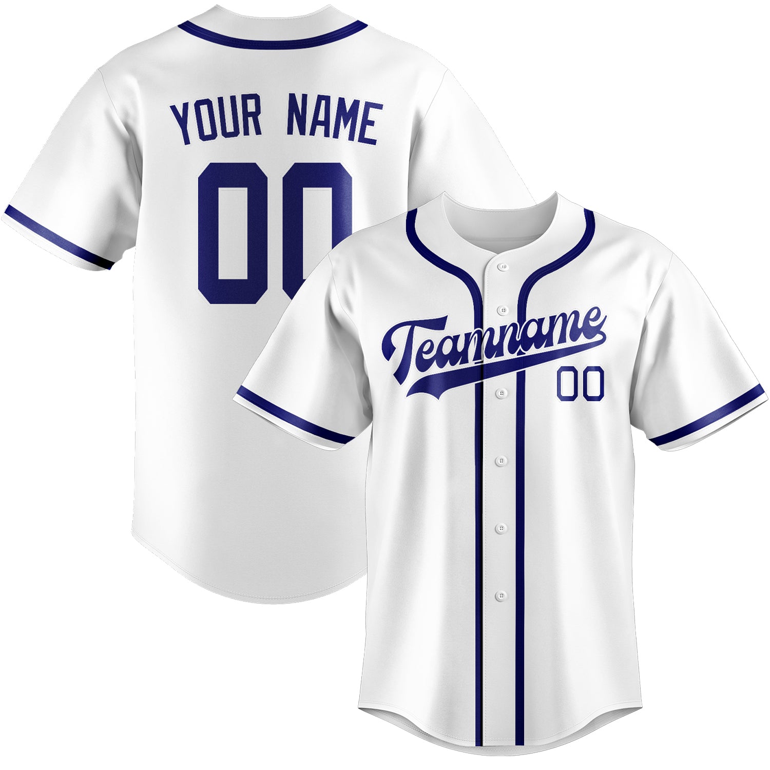 Custom White Sky Blue Baseball Jersey