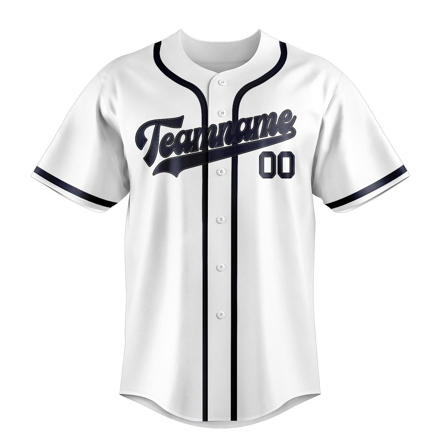 Custom White Navy Baseball Jersey