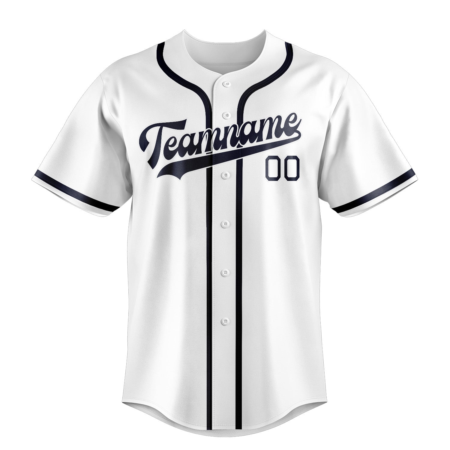 Custom White Navy Baseball Jersey