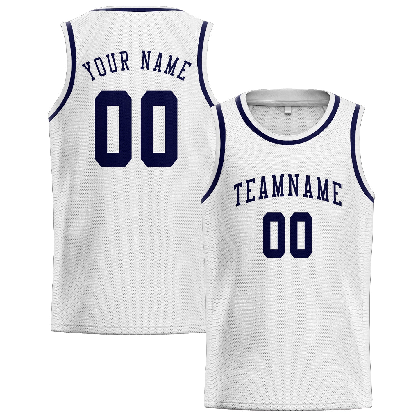 Custom White Navy Basketball Jersey
